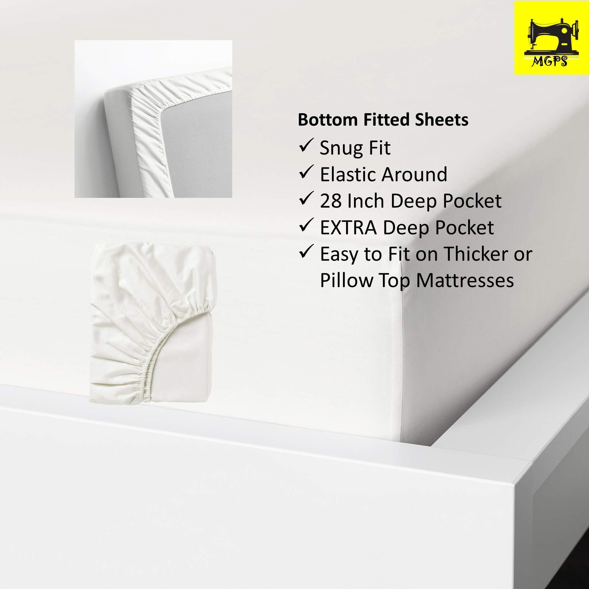 MGPS MGPS 1000-Thread-Count Egyptian Cotton Top Split California-King Sheet Set for Adjustable Bed, Half Split Head 4 PCs Set Deep Pocket Up to 28 Inch, 39\" Split from Top - Sage, Split-Head Cal-King - 39