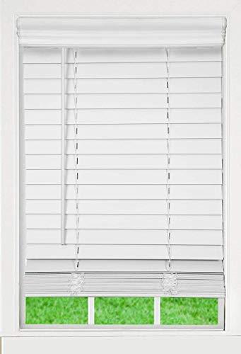 DEZ FURNISHINGS DEZ FURNISHINGS Cordless 2" Faux Wood Blind, 39" W x 84" H, White