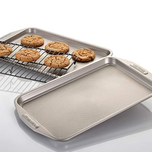Circulon Circulon Total Bakeware Set Nonstick Cookie Baking Sheets with Cooling Rack, 3 Piece, Gray