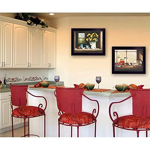 Trendy Decor4U Trendy Decor4U "Tea, Apples and Strawberries Collection by John Rossini, Printed Wall Art, Ready to Hang Framed Poster, Black Frame