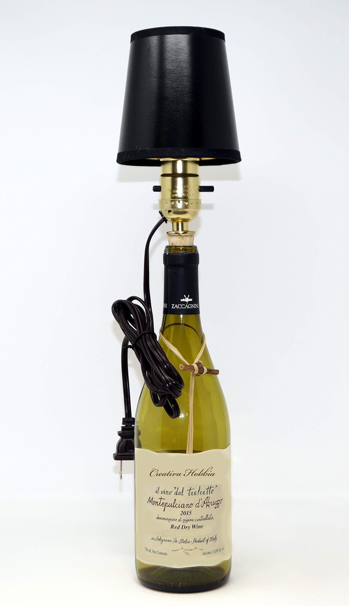 Creative Hobbies Creative Hobbies® M992S Wine Bottle Lamp Making Kit is Pre-Wired and Easy to Use! Silver Color Cord & Socket