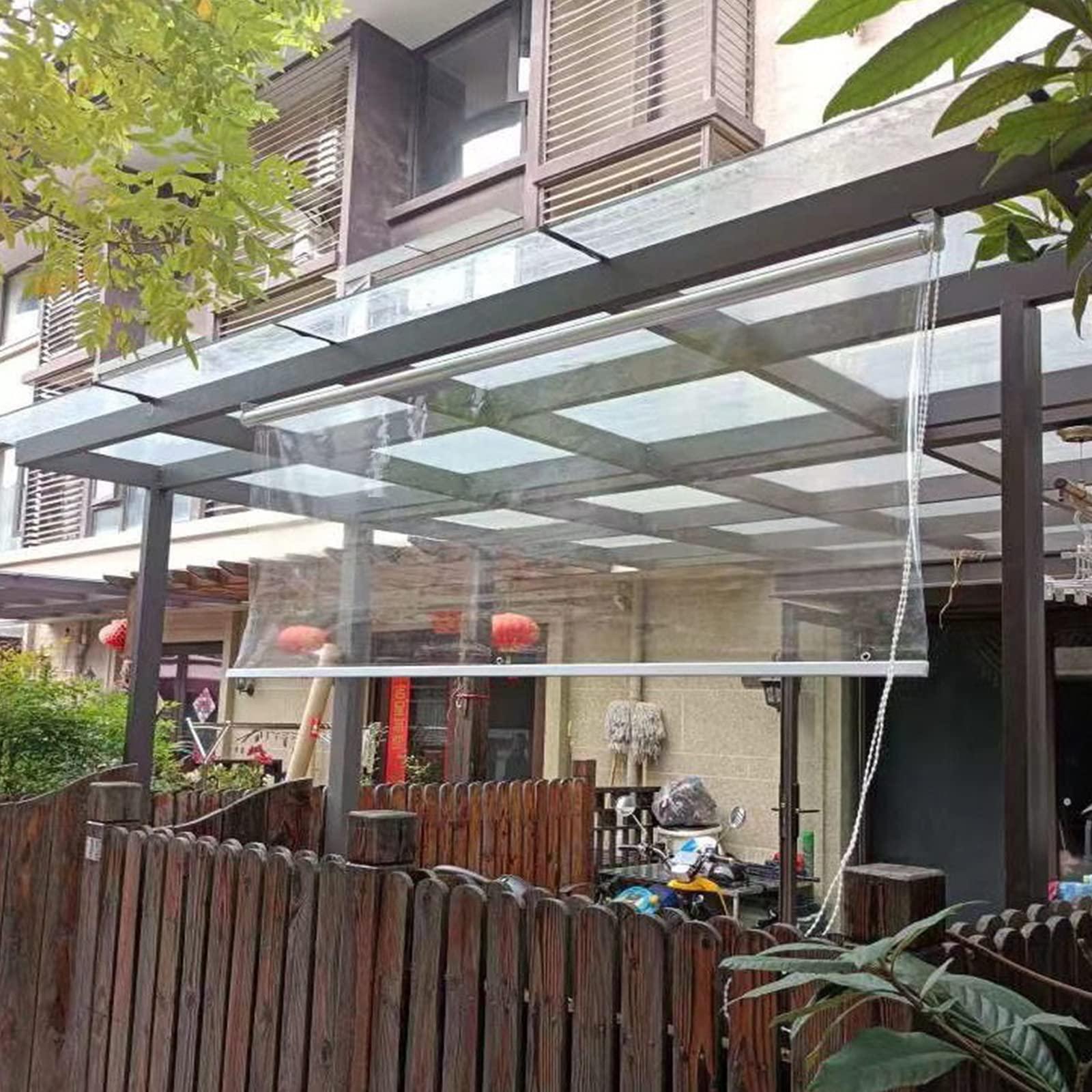 SHUGUANGGUDE Clear Roll Up Blinds Outdoor Garden,Transparent Waterproof Roller,Dust-Proof Windproof PVC Vinyl Plastic Roller Blinds/Curtain,Rainproof Curtain for Bedrooms,Bathroom,70x120cm/27.5x47.2in