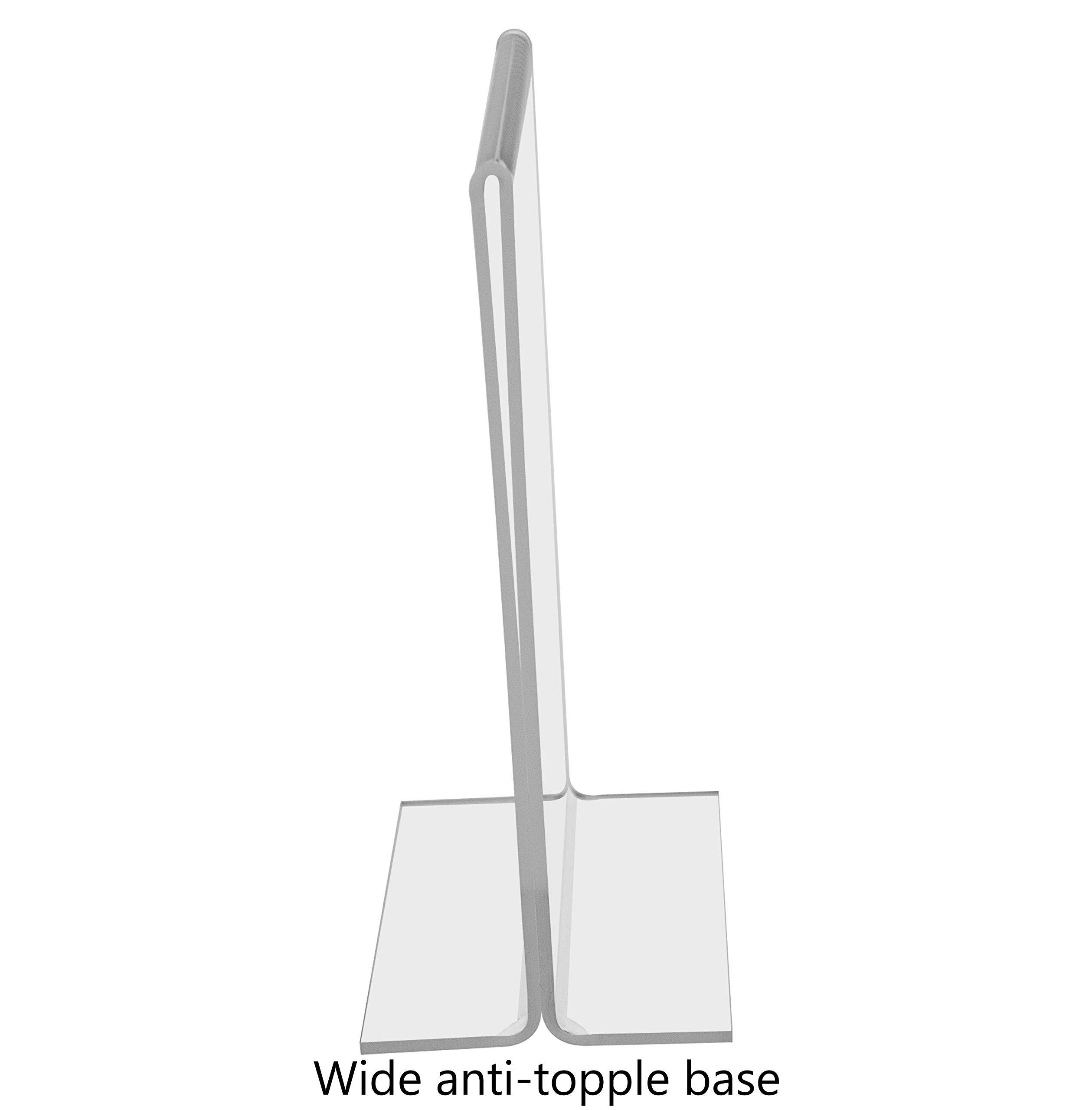 Marketing Holders 6 Pack Sign Holder 5.5 x 8.5 Inch Double Sided Clear Acrylic Frame for Countertops Vertical Literature Menu Pricing Deli Bottom Loading Table Tent Display by Marketing Holders