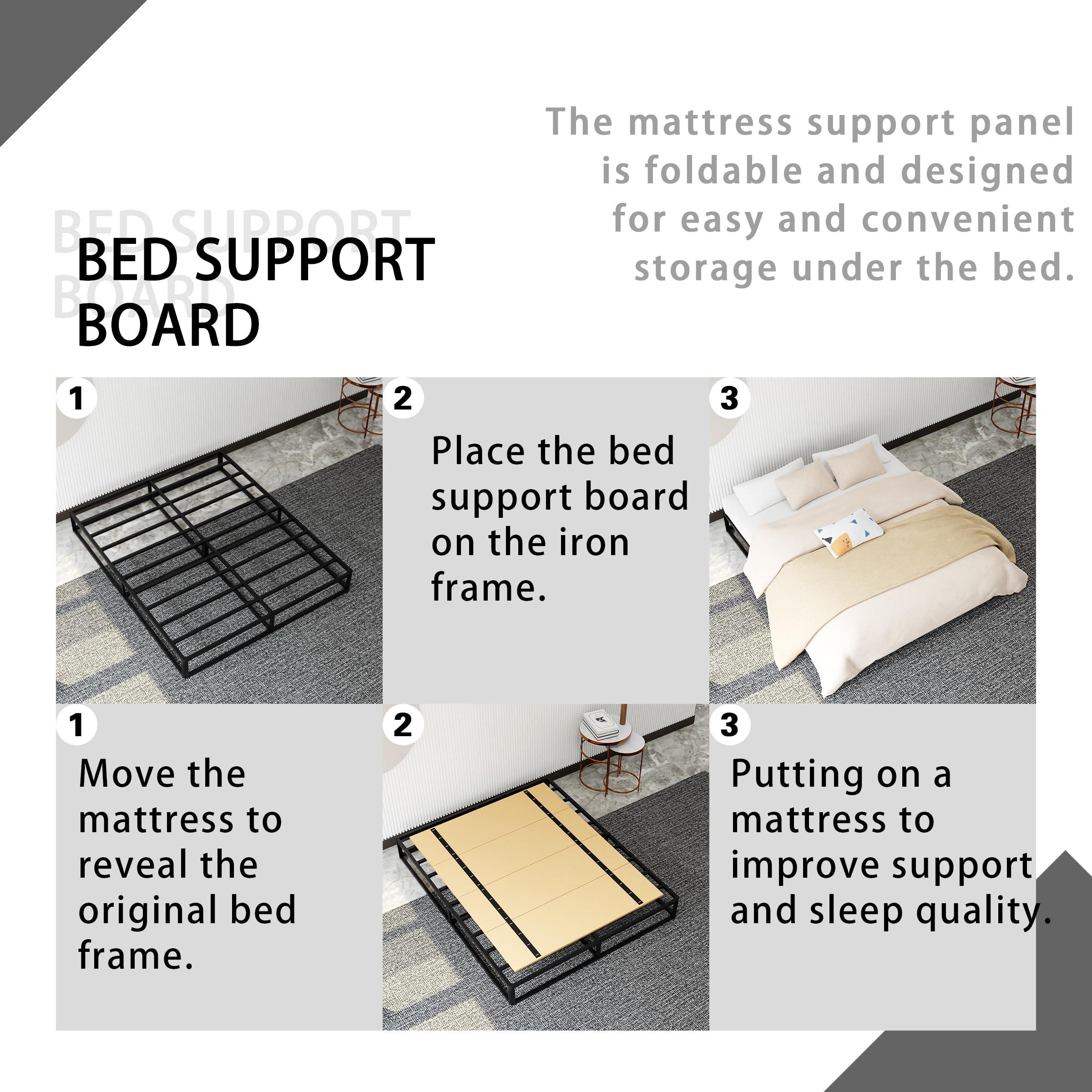 BBX-G BBX-G Heavy Duty Thick Folding Box Spring, Mattress Supporting Wood Floor, Foldable Box Spring, Bed Support Slats, 60\"x30\"