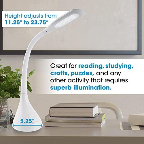 OttLite OttLite Creative Curves LED Desk Lamp with Adjustable Neck - Dimmable with 4 Brightness Settings & Energy Efficient Natural Daylight LEDs for Home Office, Computer Desk, & Dorms