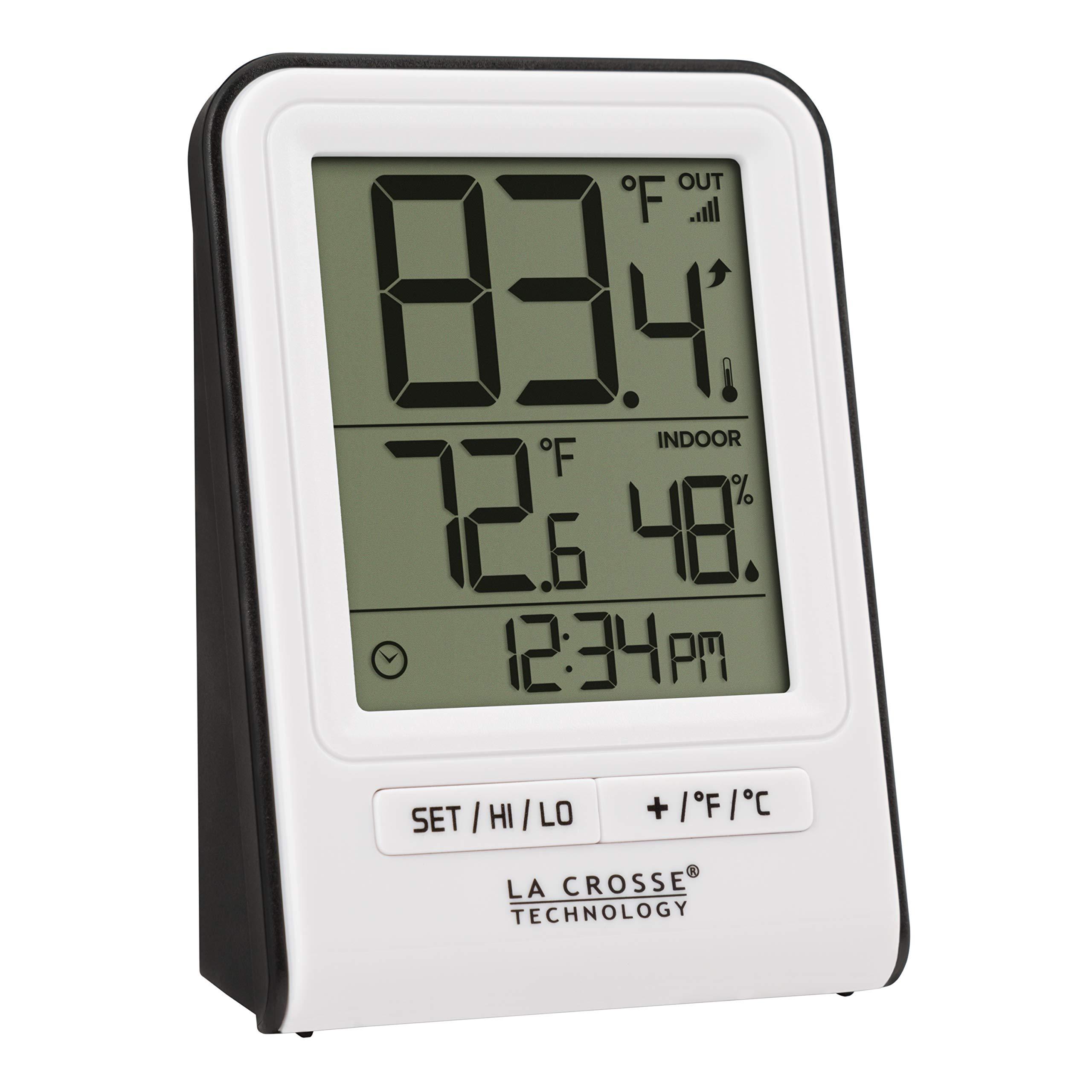 La Crosse Technology La Crosse Technology Wireless Indoor/Outdoor Temperature Monitor with Hi/Low Records, Humidity, 12/24 Hour Time - 330 Foot Transmission Range