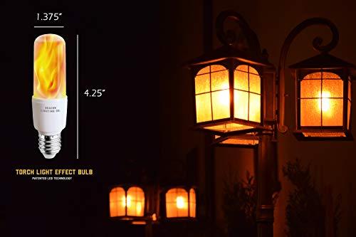 HoogaLife HoogaLife LED Flame Effect Light Bulbs - E26 LED Bulb with Gravity Sensor Flame Night Bulb for Holiday Gifts Home Hotel Bar Party Decoration (2 Pack)