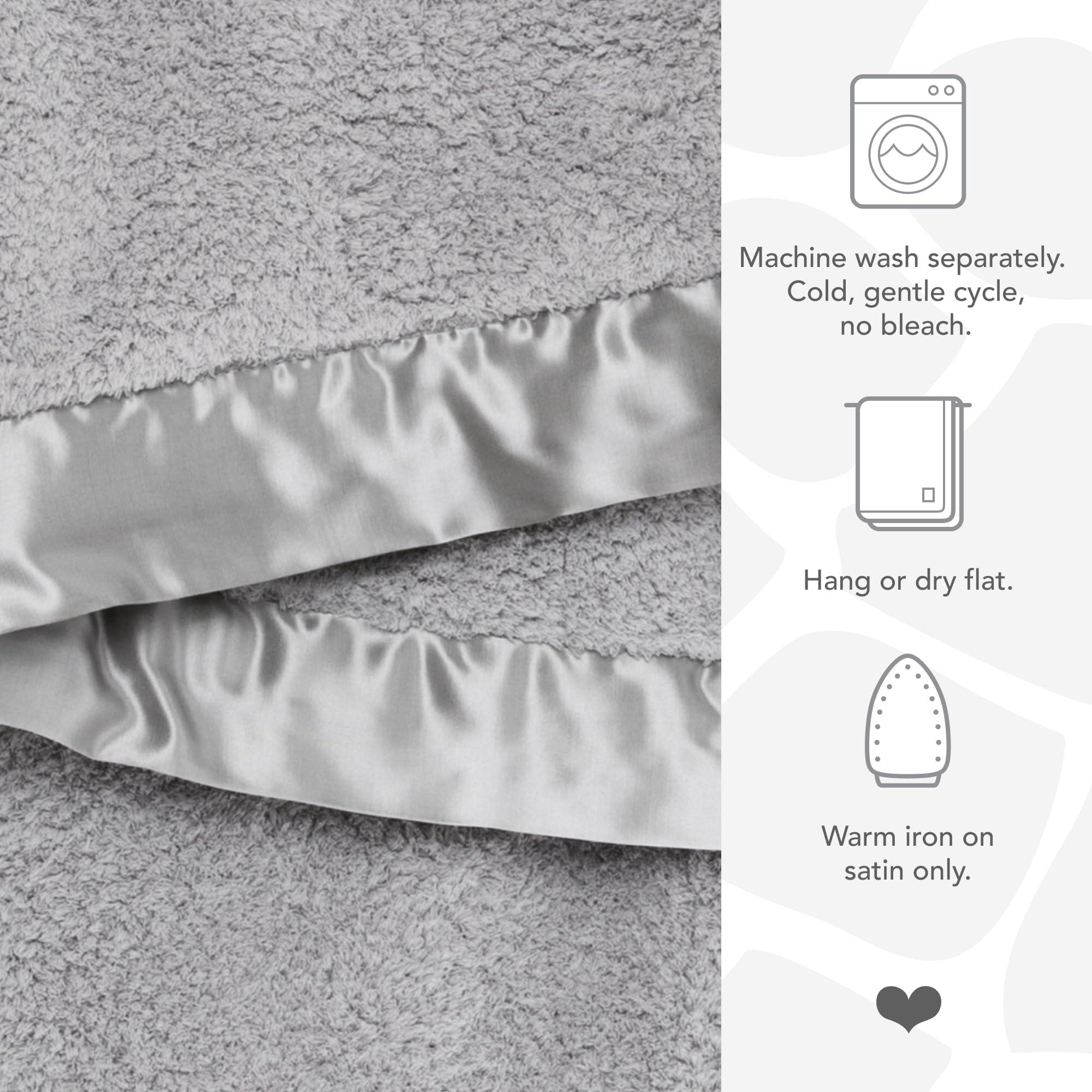 Little Giraffe Little Giraffe Baby Blanket - Chenille Soft Blanket with Satin Trim - Baby Stroller Blanket - Newborn Baby Essentials & Gifts - 29\" x 35\" - Silver