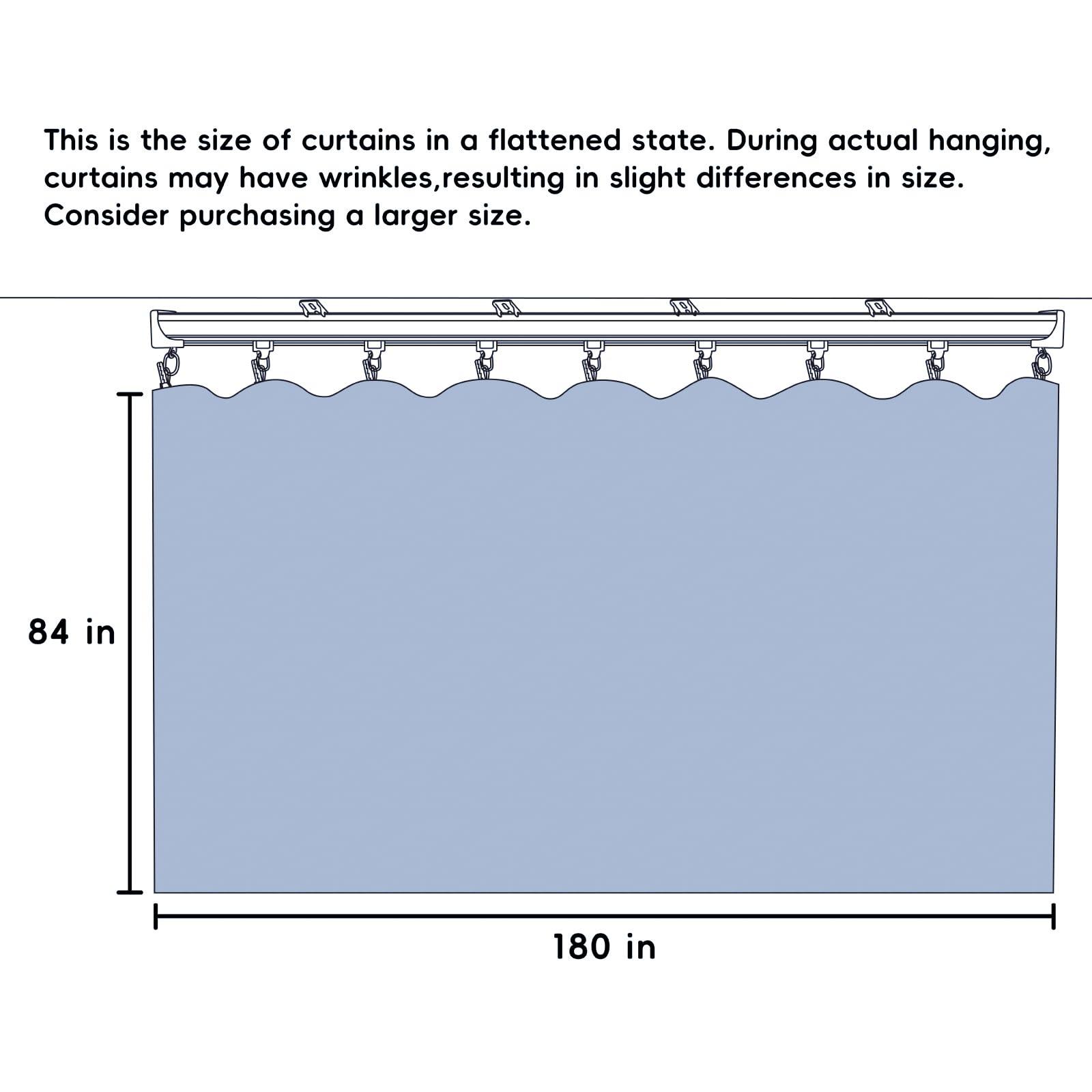 cbsroro cbsroro Room Divider Ceiling Mounted Curtains Track Sets Extra Wide Blackout Curtain Flexible Tracks for Bedroom Privacy Partition Separator, 1 Panel Grey Drape and White Rail, W15 x H7ft