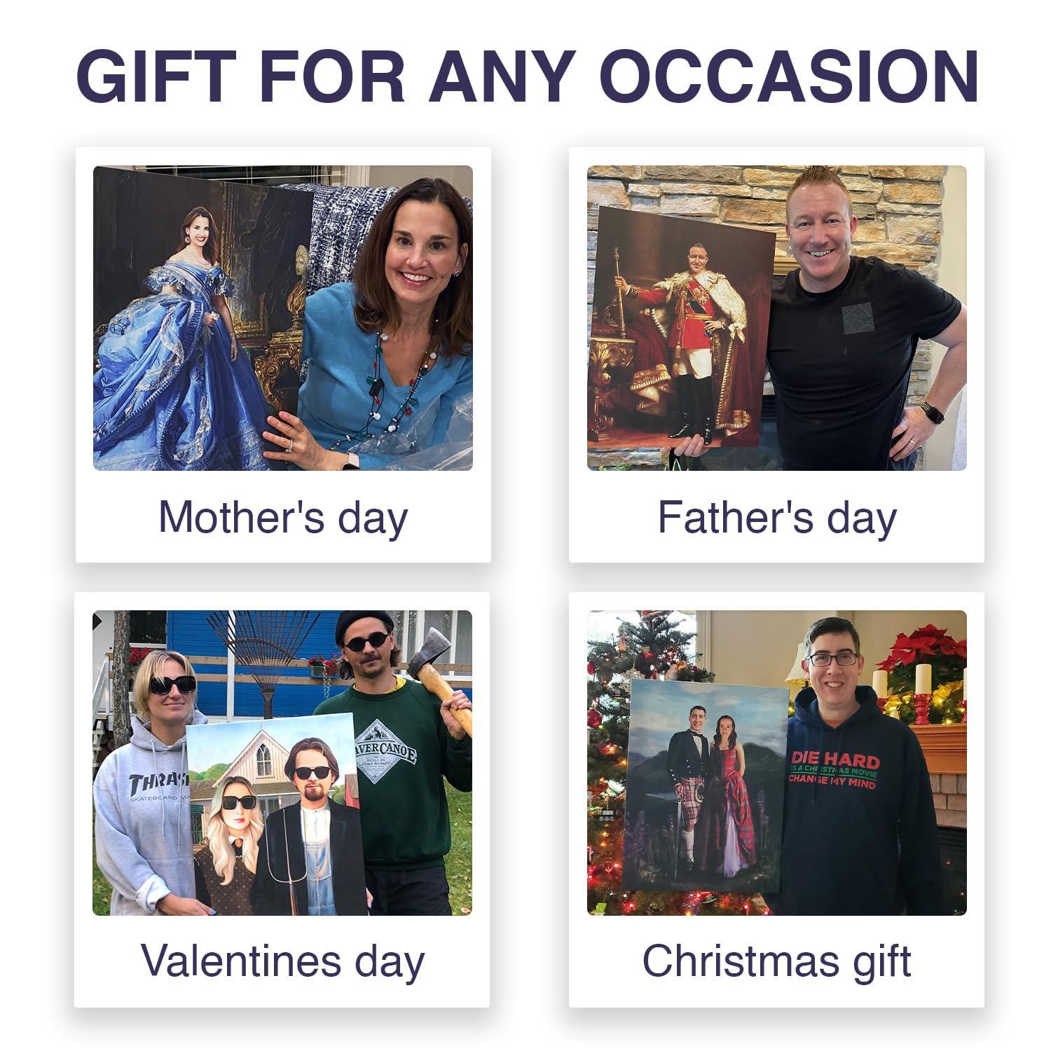 Turn Me Royal Turn Me Royal Custom Portrait from Your Photo, Personalized Canvas Wall Art as Gift for Military Men, Turn him into Hero (The Knight, 18" x 24")