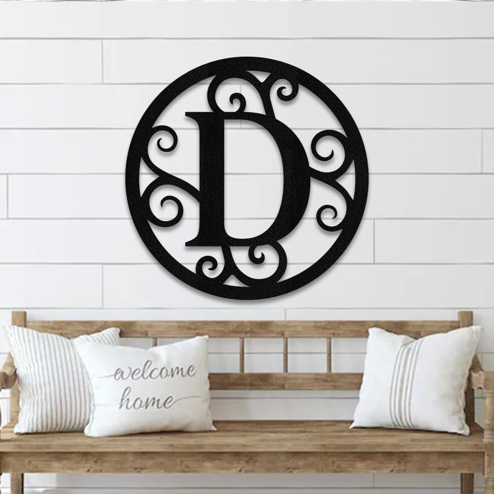 Zmetalz Personalized Family Name Sign, Custom Metal Monogram Sign, Home Decor, Wedding Gift, Rustic Sign (12 inch, oil rub bronze)