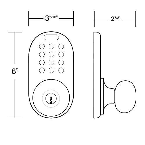 MiLocks MiLocks XKK-02AQ Digital Door Knob Lock with Keyless Entry via Remote Control and Keypad Code for Interior Doors