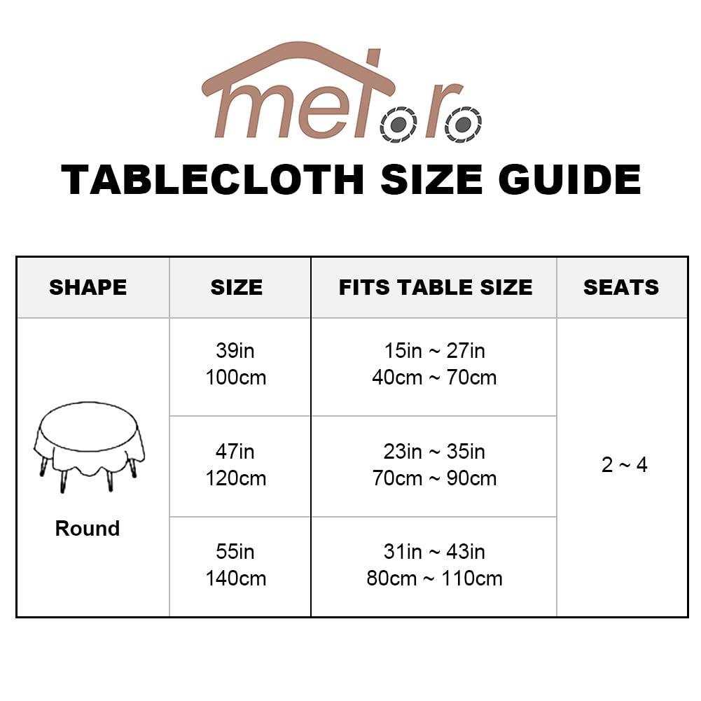 meioro meioro Rustic Table Cloth, White Round 39\" Textured Cotton Linen Fabric Tablecloth with Tassel, Heavy Duty Farmhouse Table Cover Embroidery Stripe Round Tablecloths for Dinning Wedding Party