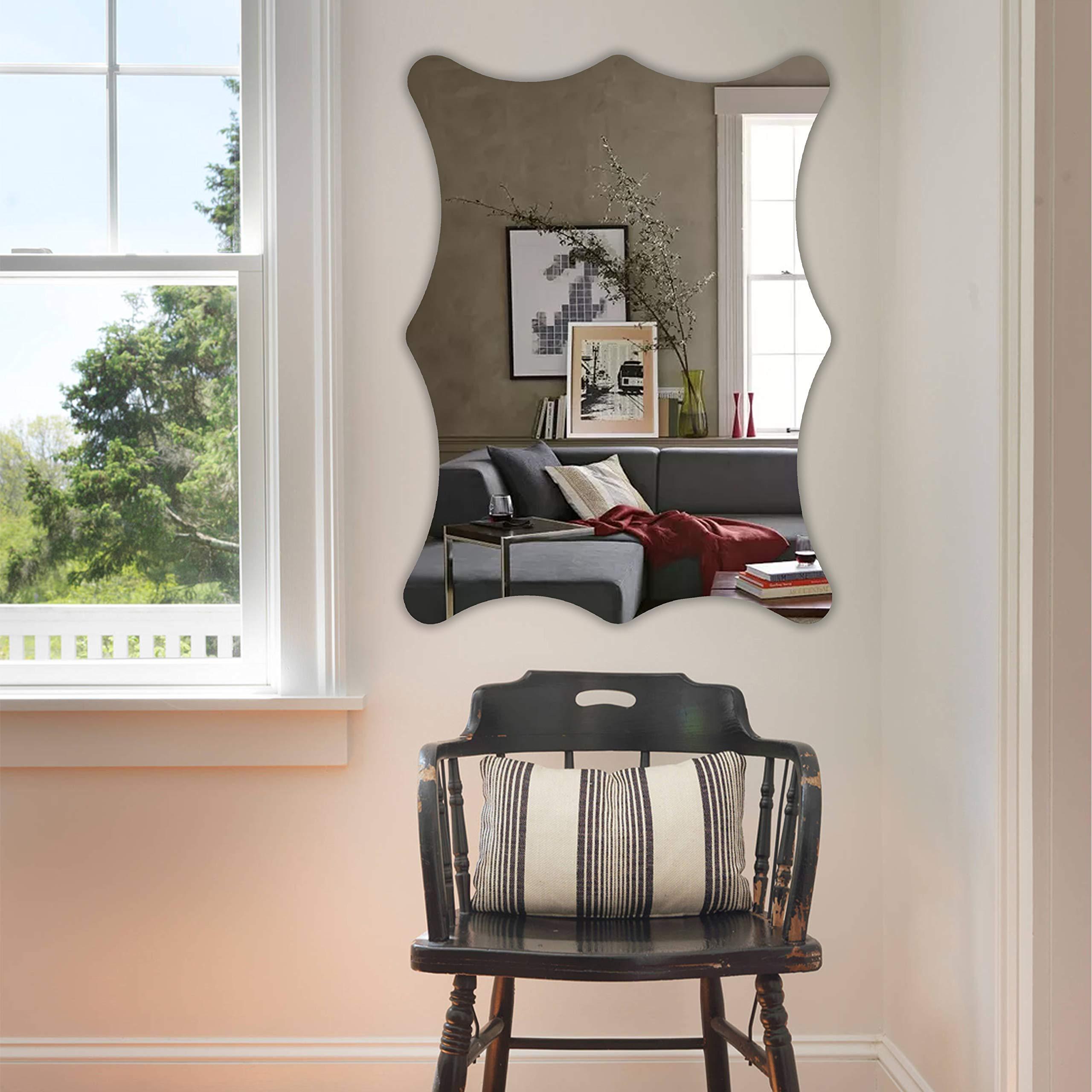 Chloe Lighting CHLOE's Reflection Verical/Horizontal Hanging Rectangle Shaped Frameless Wall Mirror 32" Height