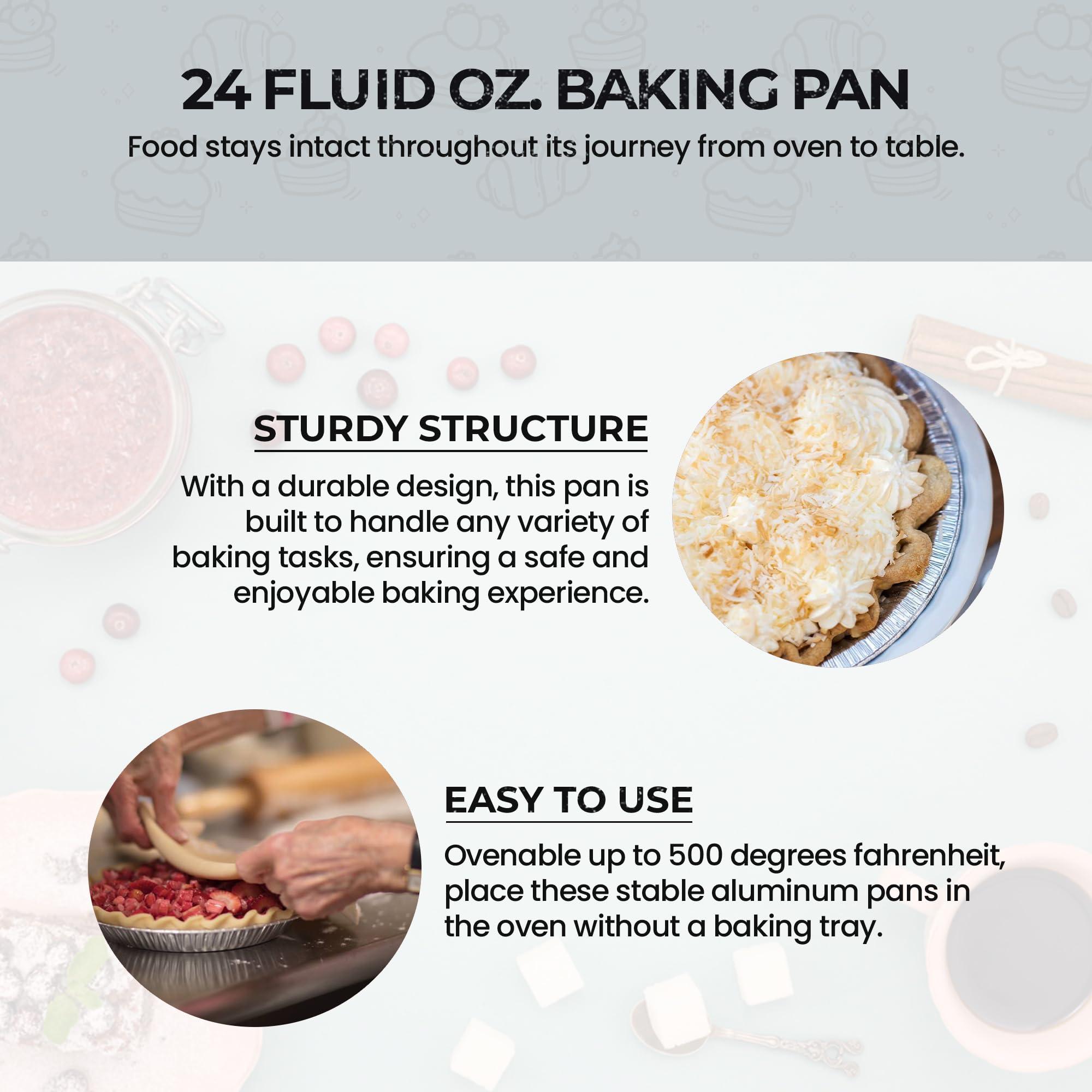 Safca KitchenDance Medium Depth Disposable Aluminum Pie Pans - 9 Inches Round Foil Baking Pan Perfect for Home, Small Business - Aluminum Foil Pans for Baking, Storing, and Preparing Food, 901, Pack of 250