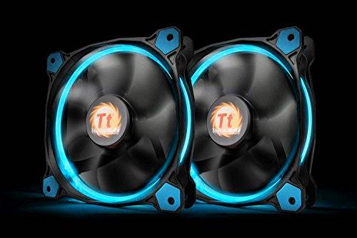 Thermaltake Thermaltake RIING 140mm Blue LED Ultra Quiet High Airflow Computer Case Fan, Twin Pack CL-F048-PL14BU-A