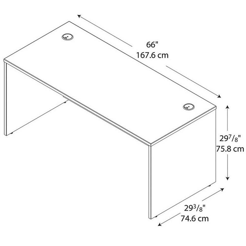 Bush Furniture Bush Furniture Series C 2 Piece 66\" Desk Shell and 3 Drawer Mobile Pedestal Set in Cherry