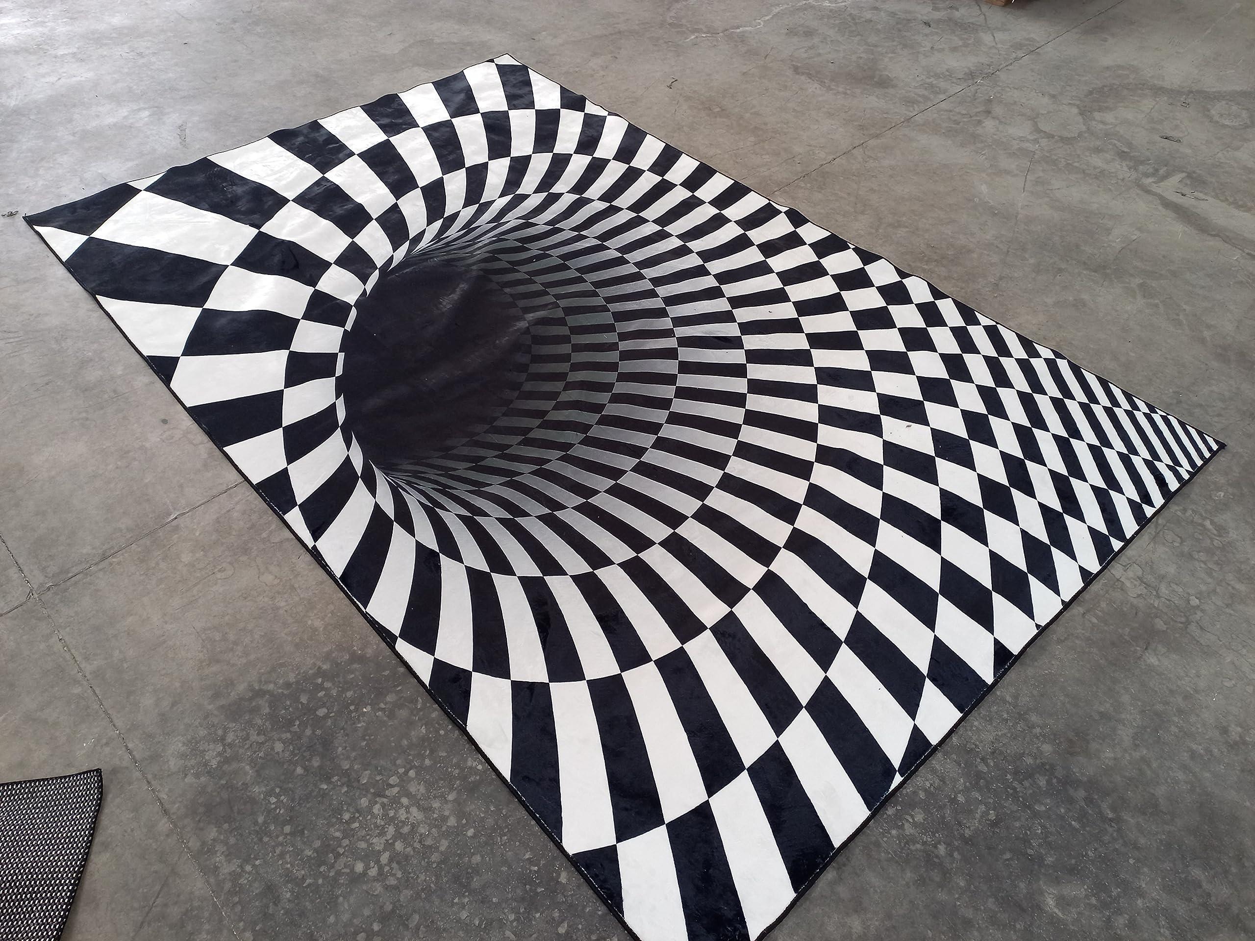 HomeLoft Basics Illusion Rug, Vortex Rug, 3D Rug, Optical Illusion Rug, Optical Illusion,Rectangular Illusion Rug, Vortex Illusion Carpet, Illusion Carpet,3D Rugs D164 (70x110)=180x280cm