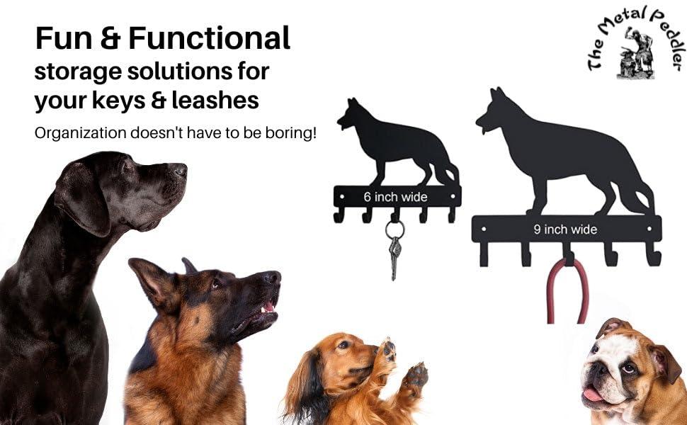 The Metal Peddler The Metal Peddler Labrador Retriever - Key Holder & Dog Leash Hanger for Wall - Large 9 inch Wide with 5 Hooks - Made in USA