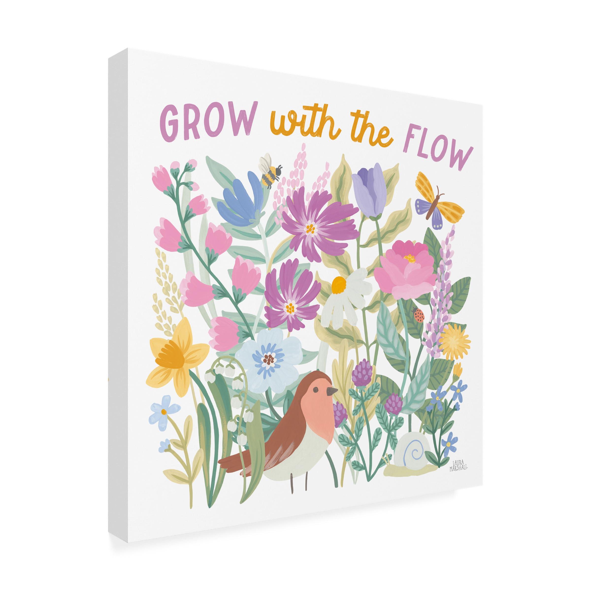 Trademark Fine Art Canvas Wall Art - Laura Marshall \'Spring Meadow III\' Wall Art for Living Room, Bedroom, or Office Dcor by Trademark Fine Art