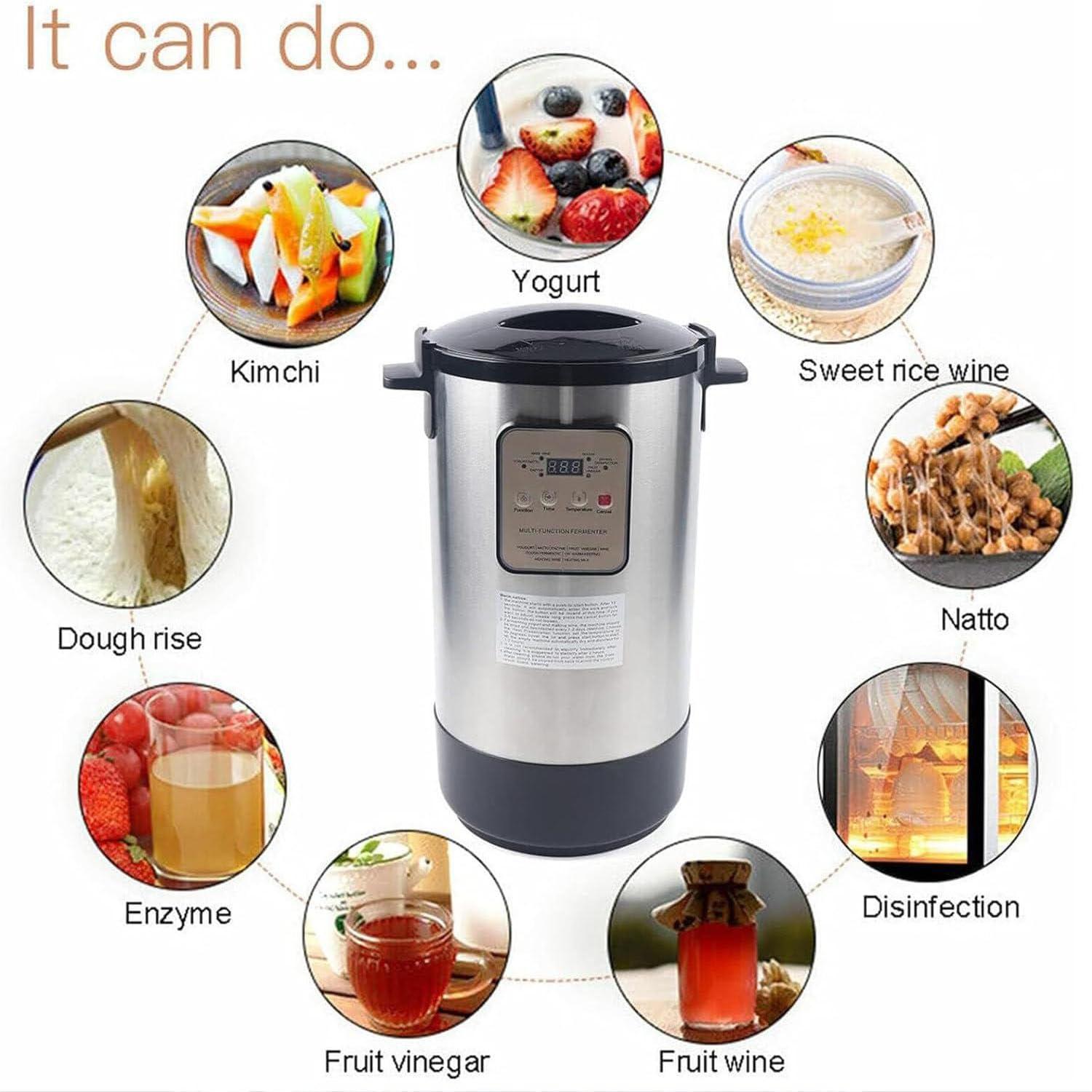 YXCUSAM YXCUSAM 12/18 L Electric Yogurt Maker,Multifunctional Rice Wine Dough Fruit Vinegar Fermenter,Commercial Fermenter,for Cheese Culturing (18L)