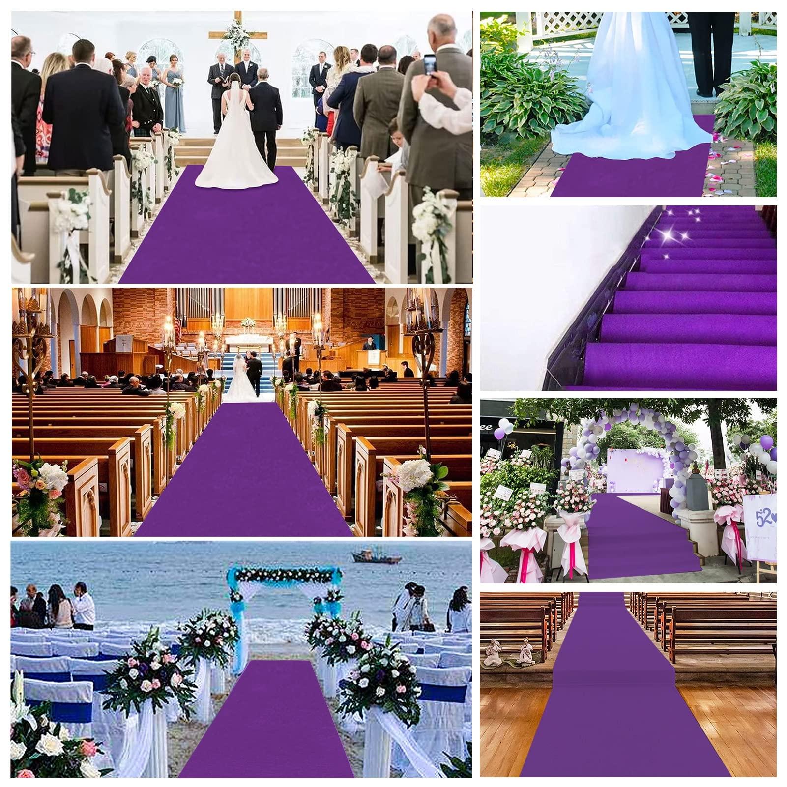 Liyadolaam Purple Carpet Runner 2mm Thickness Aisle Runner for Weddings, Non-Slip Bridal Walkway Rug Event Carpets for Christmas Wedding Party Hallway Outdoor Decoration 10 x 1 m (Size : 1x10m)