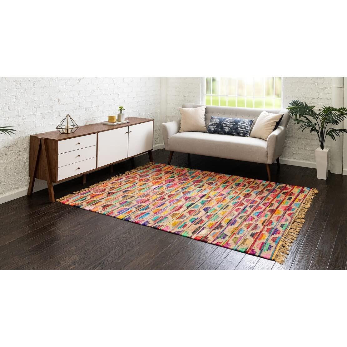 Overstock Overstock Contemporary Octiane Collection Area Rug 9'x12' - Multi-Beige