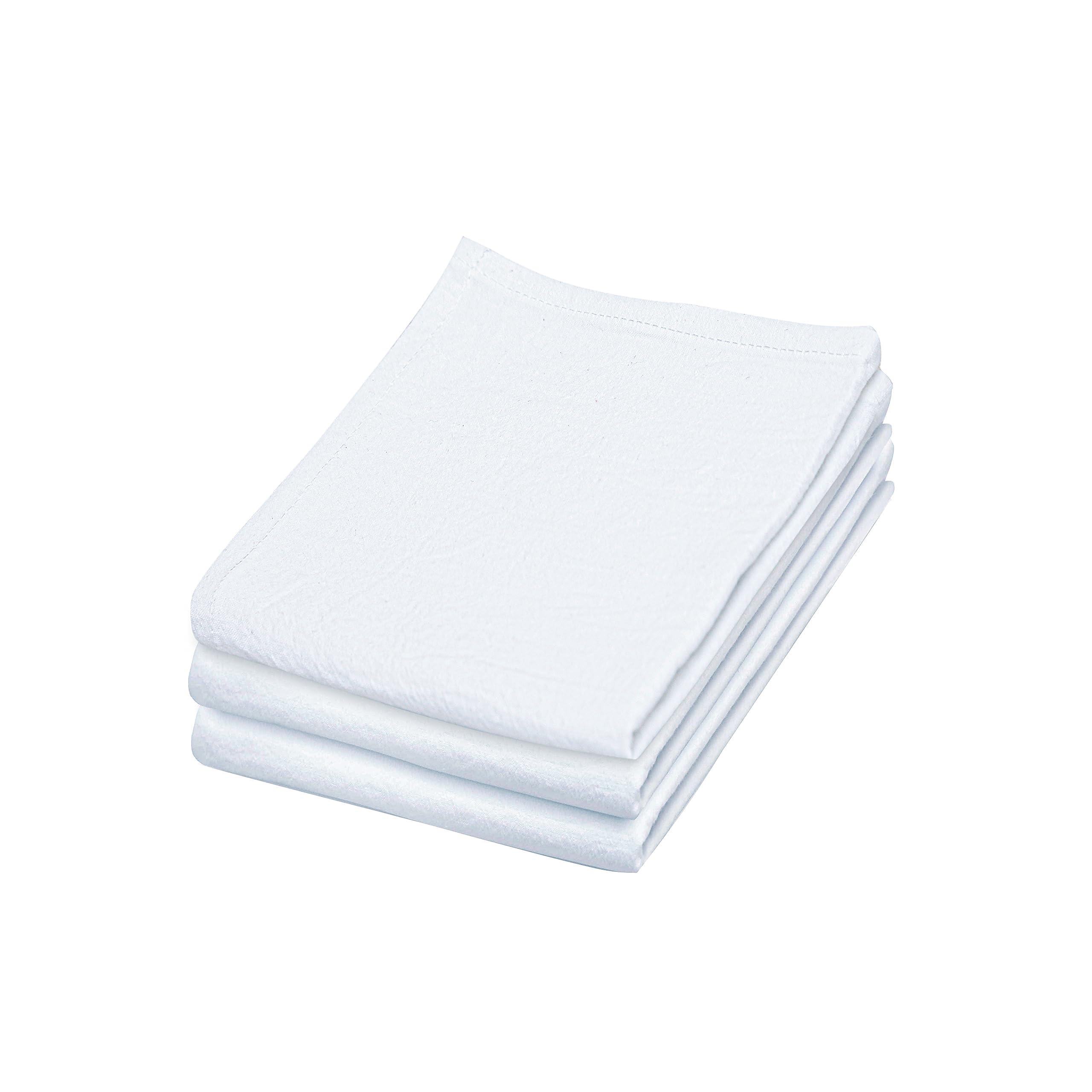 LITO LINEN AND TOWEL Flour Sack Towels |Valentines Day Tea Towel for Crafts| Kitchen Towel|Dish Towel| Cotton Blank Towel for Embroidery| Baking Bread Proofing Linen Cover|Thick Absorbent Quick Dry| 3 Pack 18\"x 28\" White