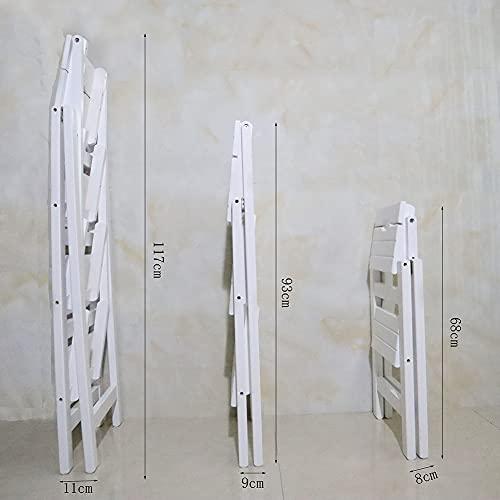 LUNEZY Wooden Folding Step Ladder Folding Step Stool for Adults & Kids Kitchen Ladders Small Foot Stools Portable Shoe Bench/Flower Rack Durable