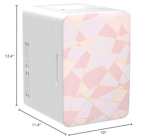Cooluli Cooluli 10L Mini Fridge for Bedroom - Car, Office Desk & Dorm Room 12v Portable Cooler Warmer Food, Drinks, Skincare, Beauty Makeup AC/DC Small Refrigerator with Glass Front, Fractal Pink