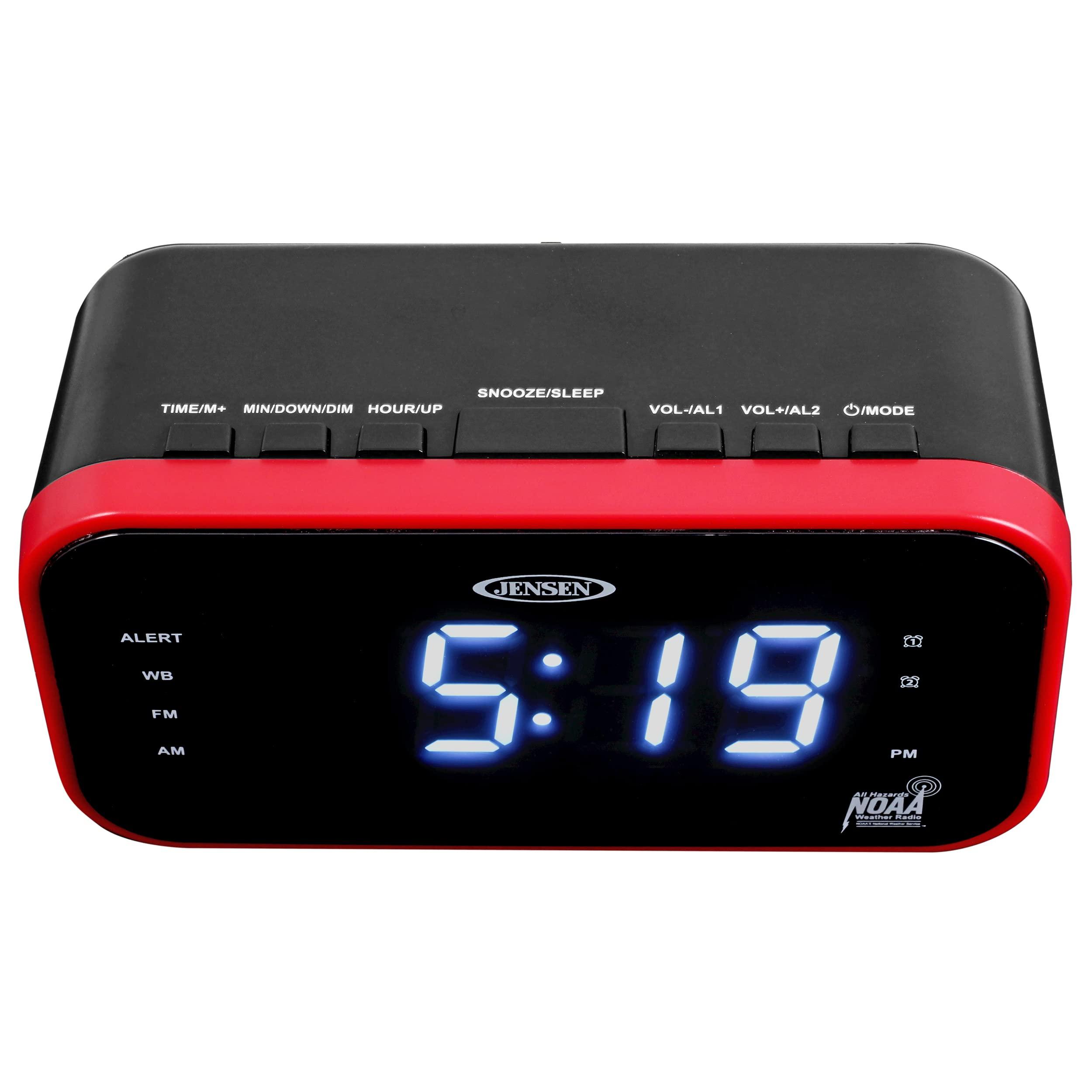 Jensen Jensen JEP-150 AM/FM Band Clock Radio with Weather Alert, Multicolor