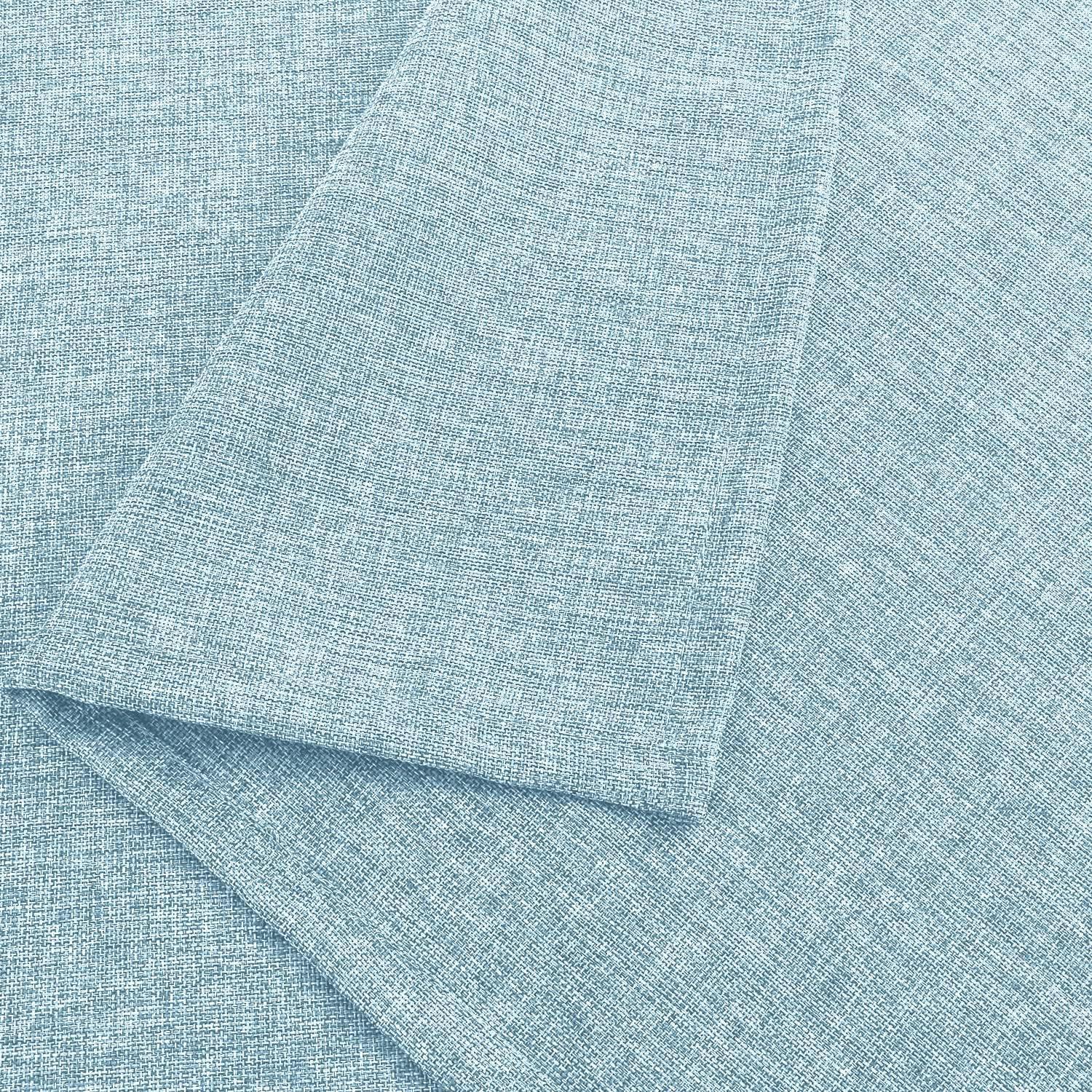 Hiasan Hiasan Faux Linen Rectangle Tablecloth - Wrinkle and Stain Resistant Washable Table Cloth for Kitchen Dining Room Holiday Table Cover for Dinner, Lux Slate Blue, 70 x 90 Inch