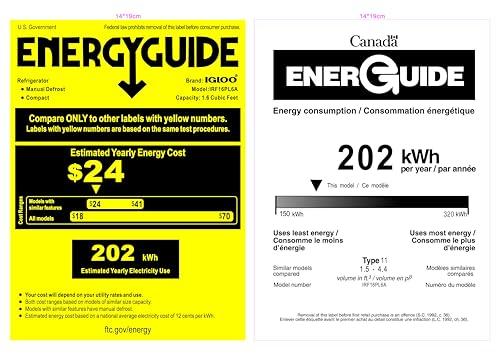 Igloo Igloo 1.6 Cu.Ft. Compact Refrigerator, Adjustable Thermostat, Glass Shelves, Includes Scraper, Ice Cube Freezer Drip Tray, Platinum