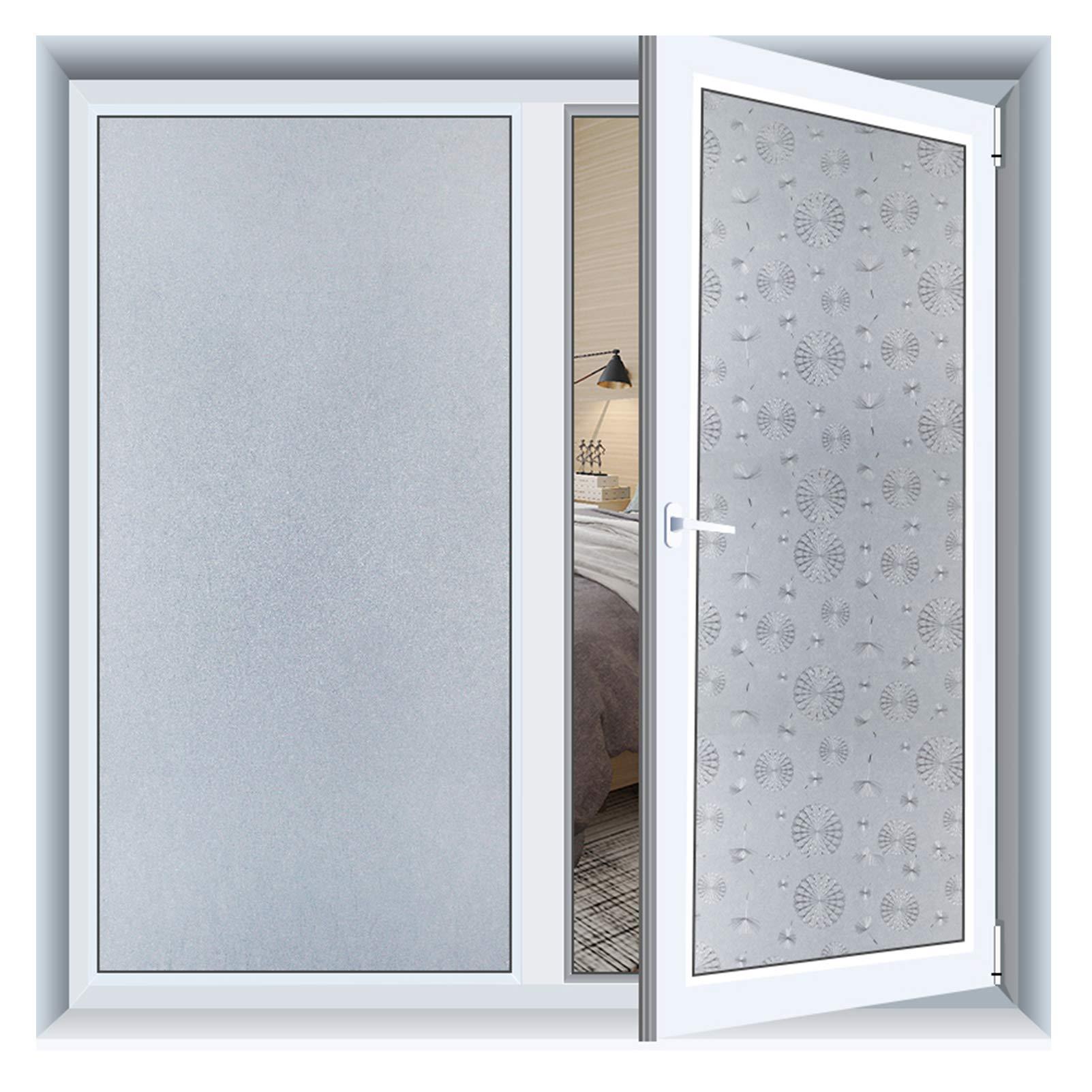 bandezid bandezid Privacy Window Film Opaque Privacy Window Sticker Door Cover Anti-UV Static Non-Adhesive Static Cling Glass Window Film for Office or Home Multiple Colors and Sizes-White 0.45x9m