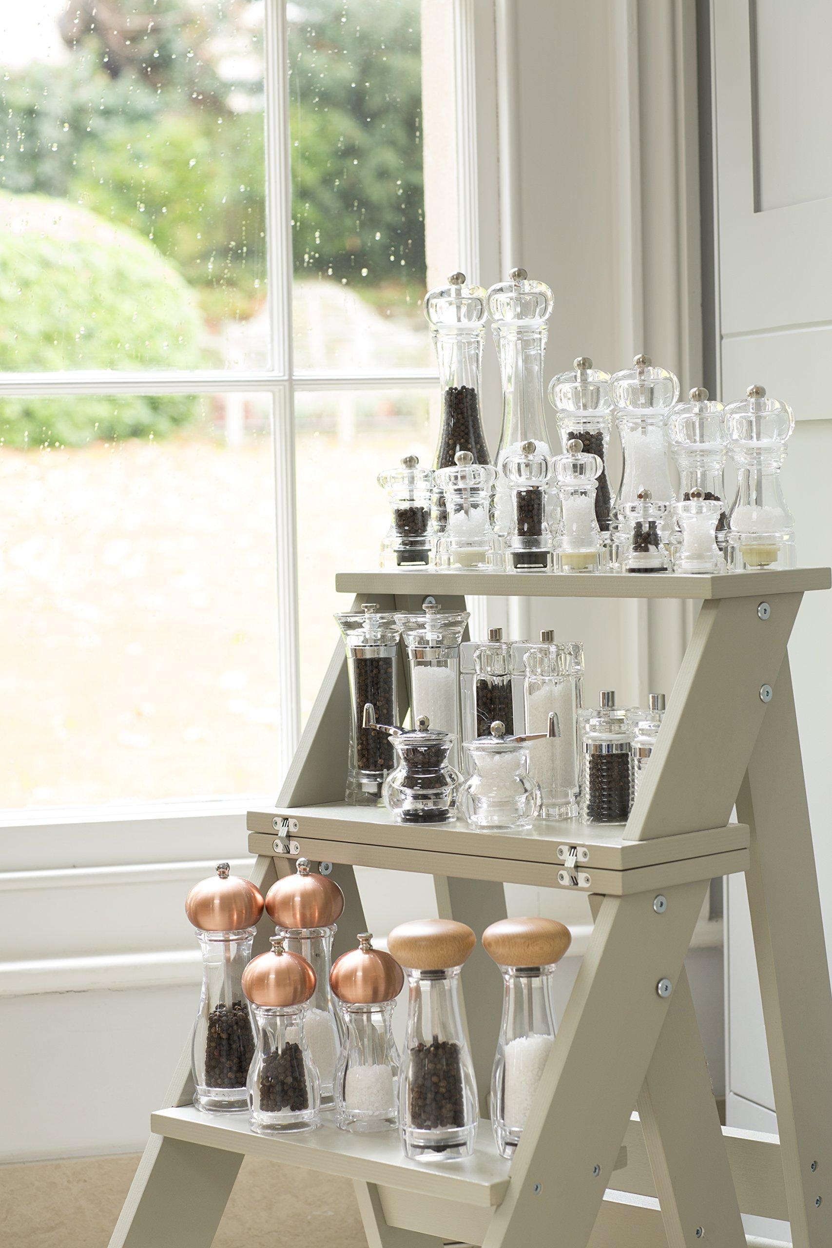 T&G Woodware T&G Classic Cauldron Clear Acrylic Pepper Mill with Crank Handle, 9 cm