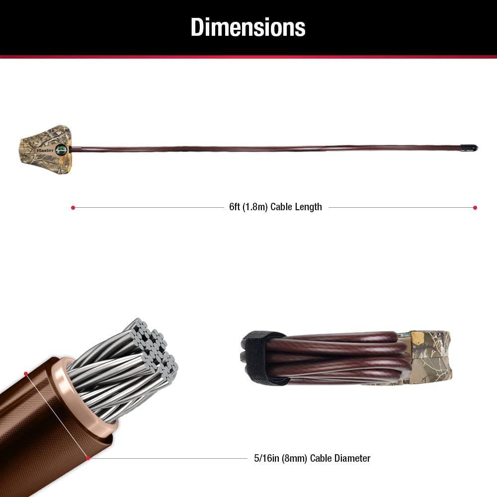 Master Lock Master Lock Python Trail Camera Adjustable Camouflage Cable Locks 8418KA-6 CAMO 6-Pack