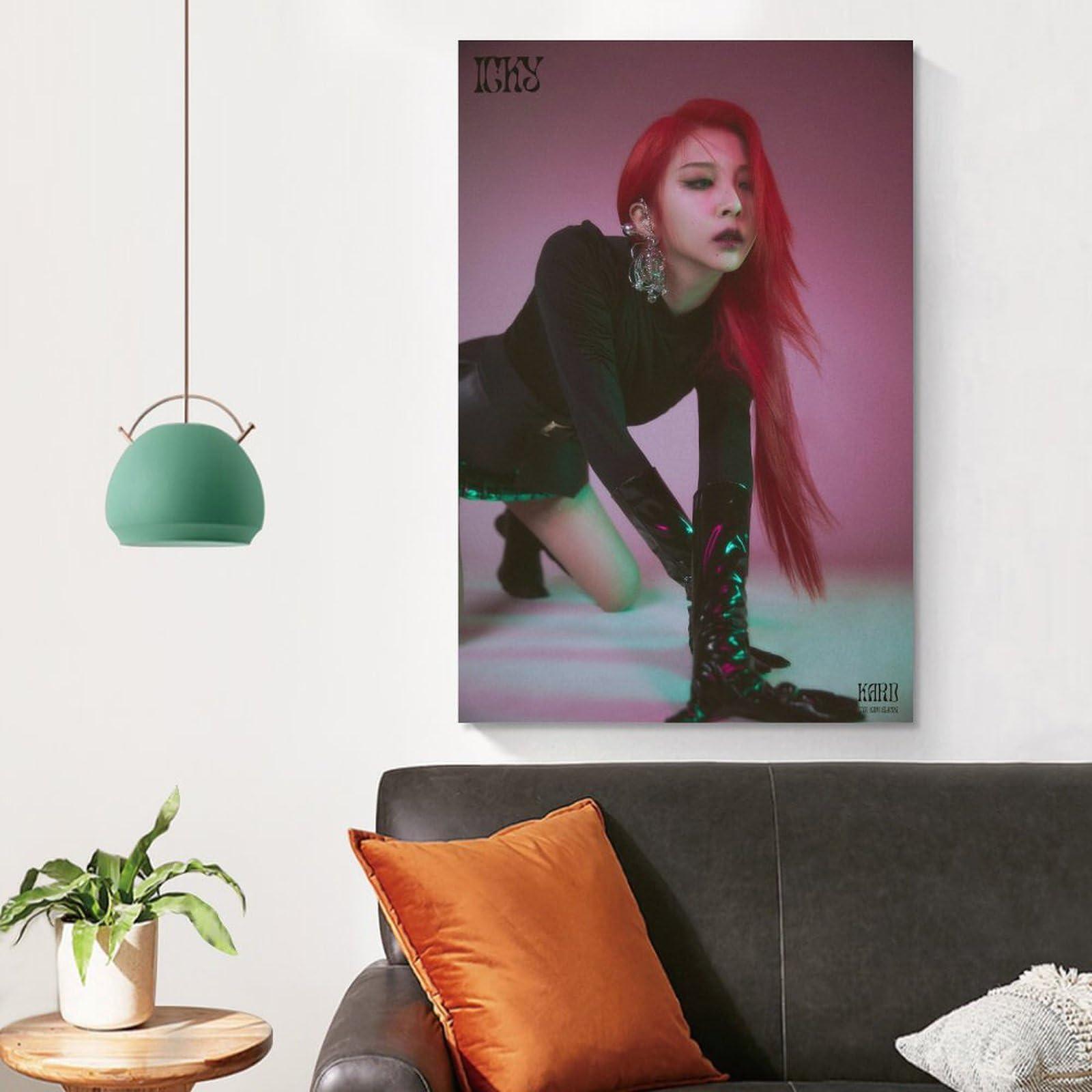 HomeLoft Basics JIWOO KARD Kpop ICKY Group Korea KPOP ARTIST Poster Decorative Painting Canvas Wall Art Living Room Posters Bedroom Painting 20x30inch(50x75cm)