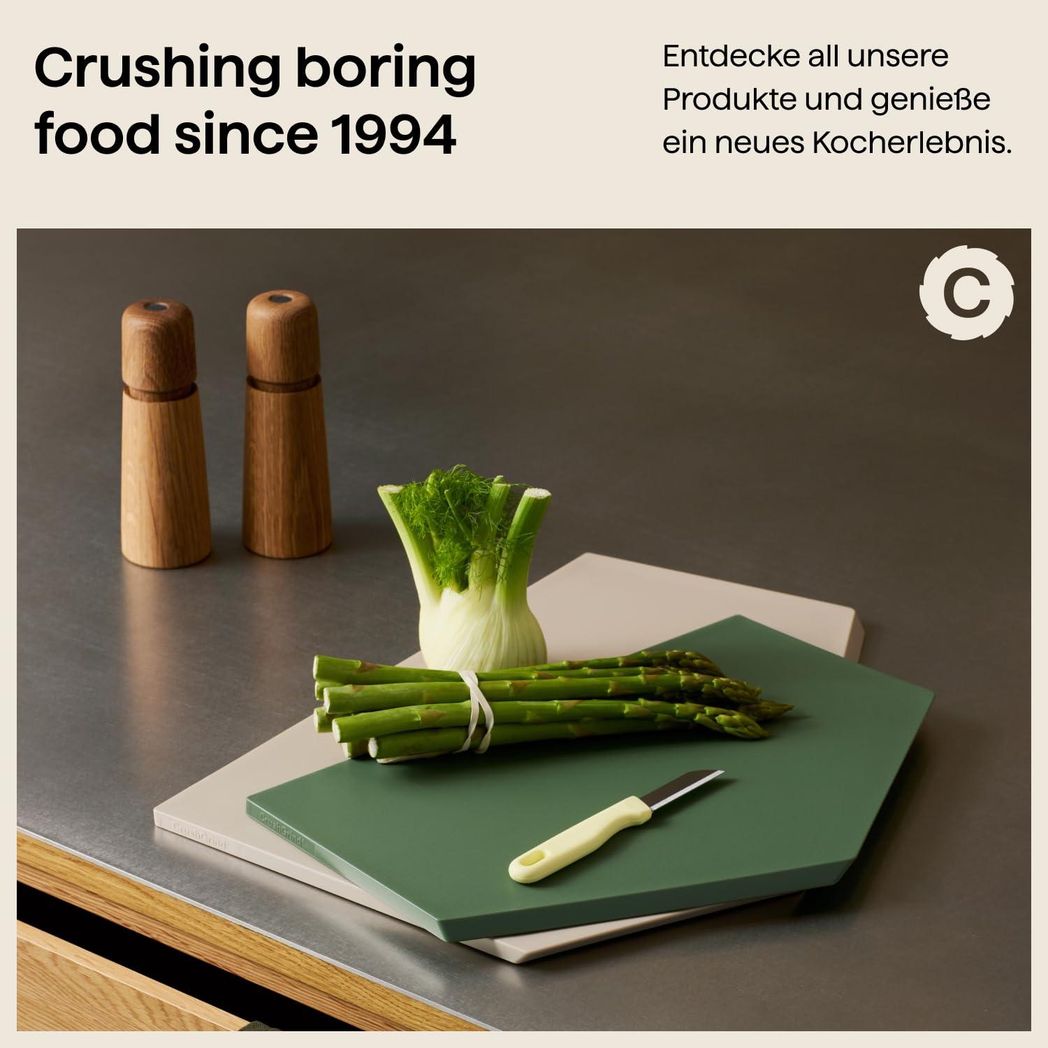 CrushGrind - the original ceramic mechanism CrushGrind Stockholm Salt- or Pepper Grinder with patented ceramic grinder (110mm, Stainless Steel, 1 Pack)