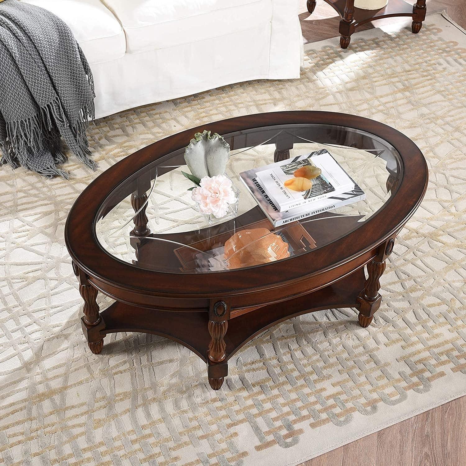 Overstock Overstock Solid Wood End Tables Coffee Tables Console Table with Glass Top Coffee Table Coffee Tables