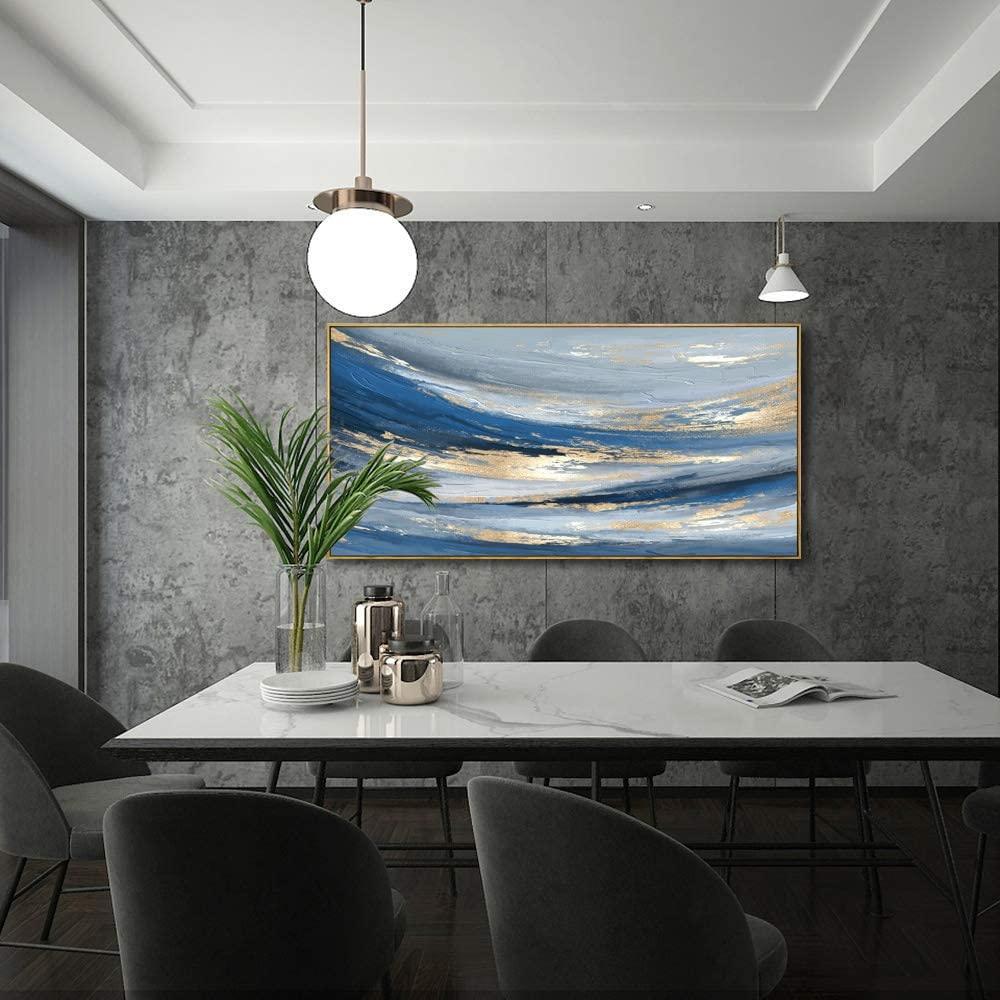 vgrozirh Abstract Wall Art Canvas Paintings Blue Fantasy Modern Large Framed Artwork Decor for Living Room Bedroom Office Painting Home Decor 20\"x40\"