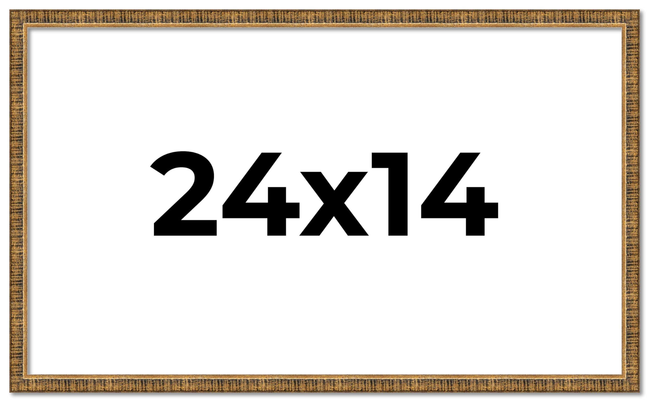 CountryArtHouse CountryArtHouse 24x14 Frame Gold Solid Wood Picture Frame - Complete Modern Photo Frame Includes UV Acrylic Plexiglass, Acid Free Foam Backing Board and Hanging Hardware