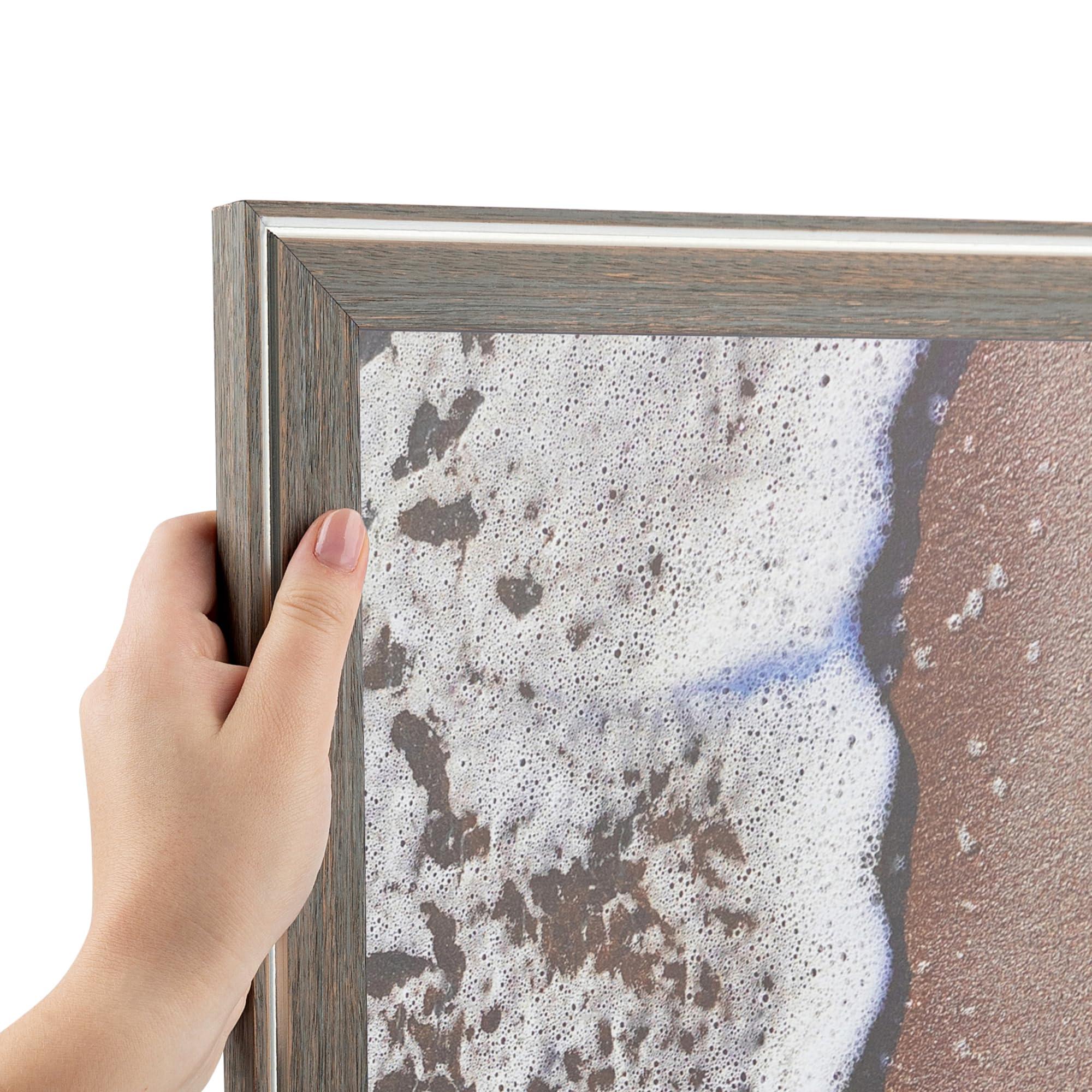 ArtToFrames ArtToFrames 17x20 Inch Gray Picture Frame, This 1.25 Inch Custom Wood Poster Frame is Contrast Light Grey - Comes with Economy Acrylic and Corrugated Backing (2WOMD11215-17x20)