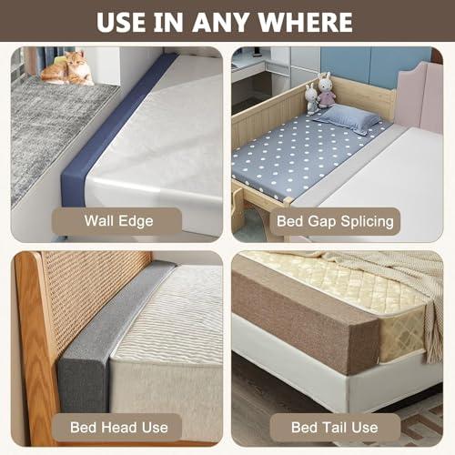 XMAYODS XMAYODS Bed Gap Filler Queen/King/Full/Twin Wall Side for Headboard Space Filler Bed Crack Pillow Stopper Wall Side Mattress Extender Memory Foam Mattress Gap Filler(#1,180x15x35cm/71x6x14in)