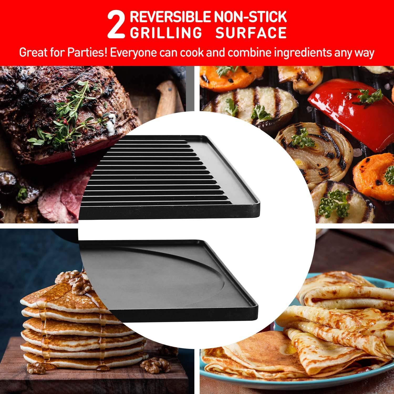 Techwood Raclette Grill, Techwood Electric Table Indoor Grill Korean BBQ Grill, Removable 2-in-1 Non-Stick Grill Plate, 1500W Fast Heating with 8 Cheese Melt Pans, Ideal for Parties and Family Fun