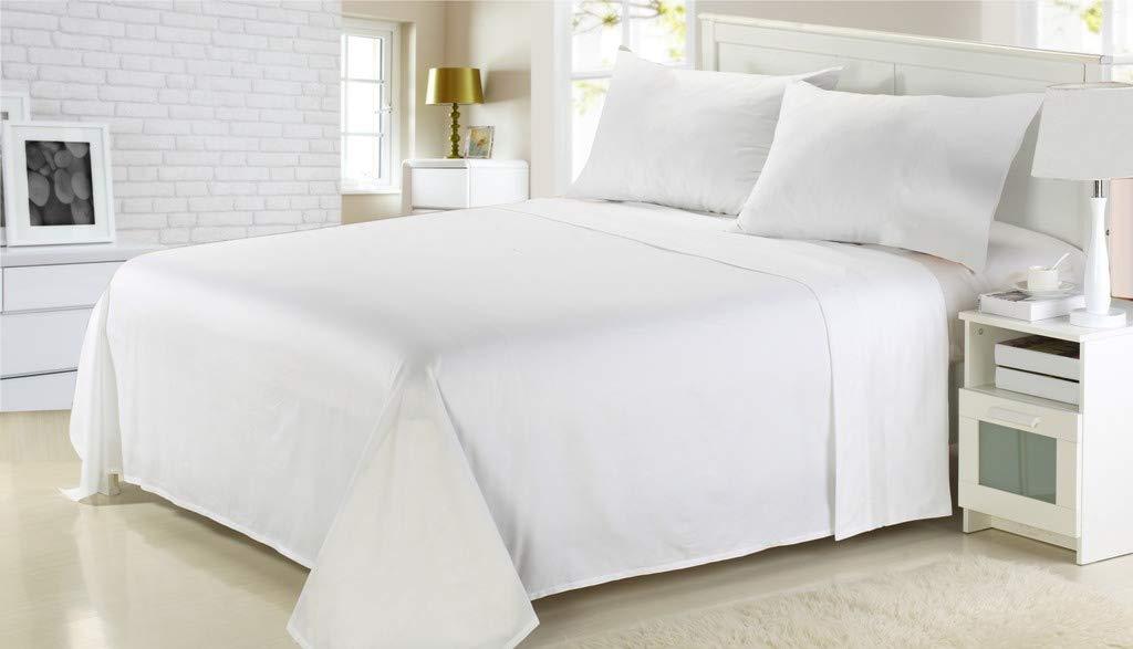 APRbedding APRbedding 1500 TC Hotel 1pc Flat Sheet + 1 Piece Fitted Sheet 22\" Deep Pocket Twin White Solid Premium 1500-Thread-Count Cotton 100% Egyptian