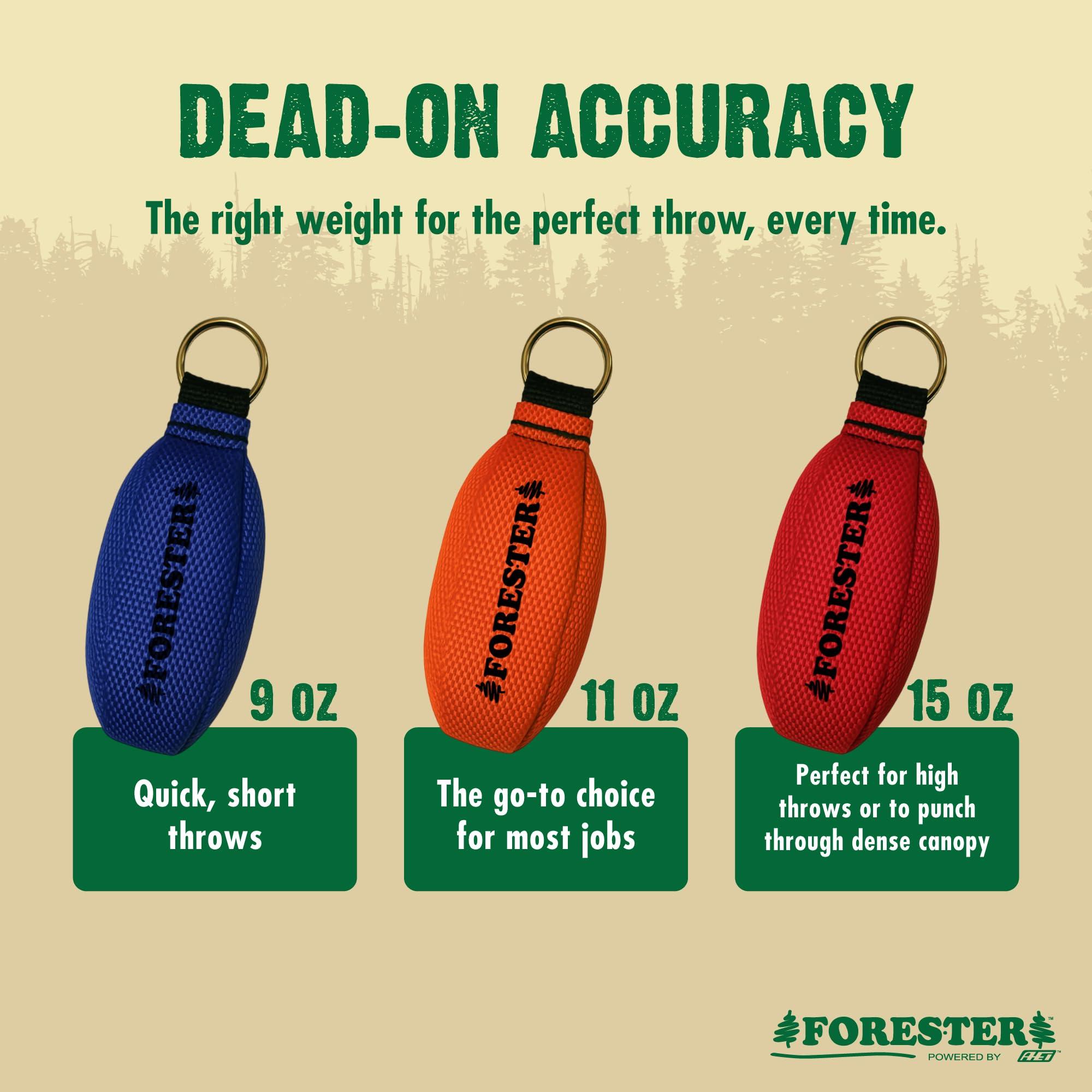 FORESTER FORESTER Arborist Throw Line Kit | 11oz Throw Weight & 166ft Rope | Ultra Slick 100% Polyester Rope | Arborist Equipment for Tree Climbing