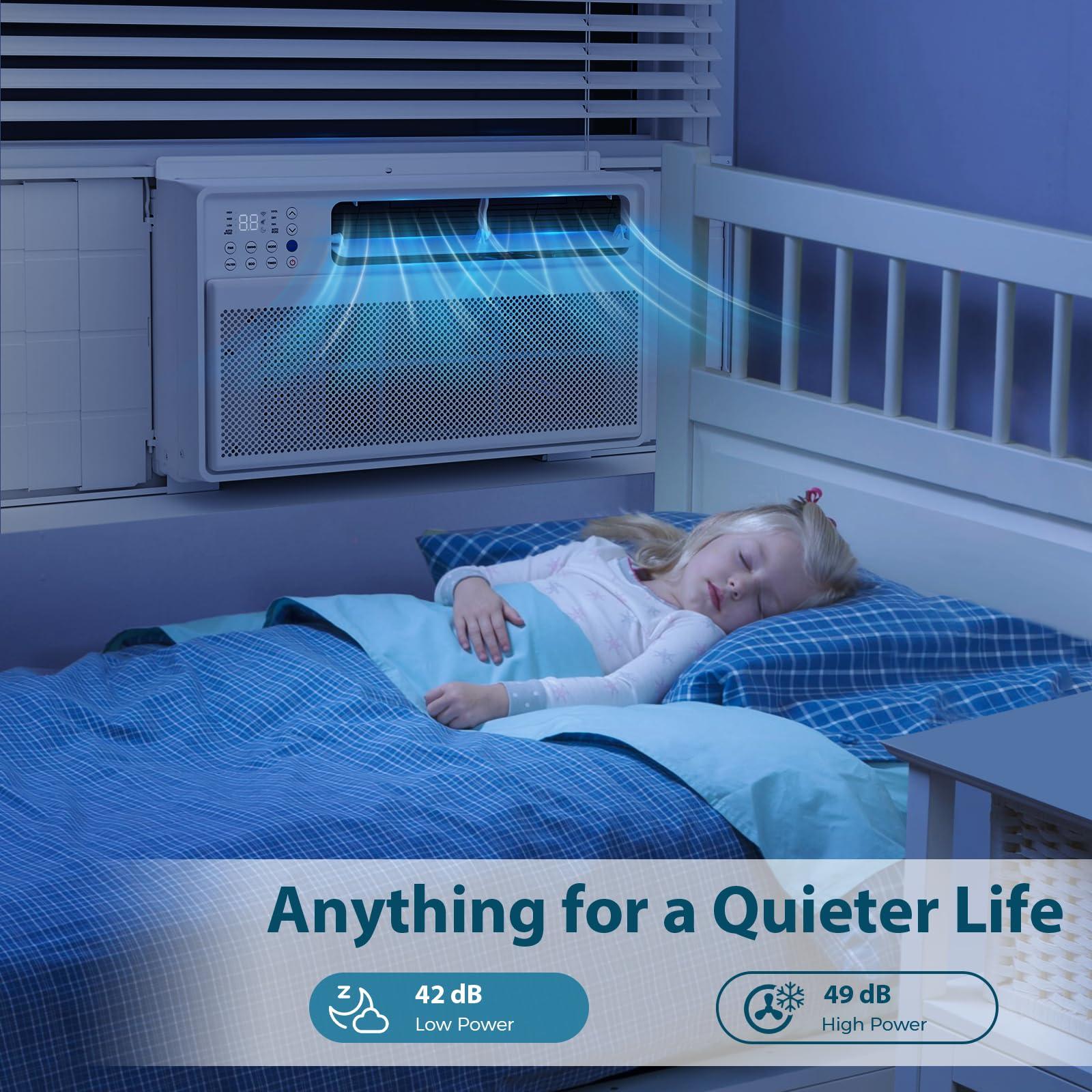 Antarctic Star Antarctic Star Window Air Conditioner, 12000BTU, Cools up to 450 Sq.Ft. 6 modes, 24H Timer, Remote Control, Full Window View Low Noise Quiet Operation, Adjustable Louvers, White