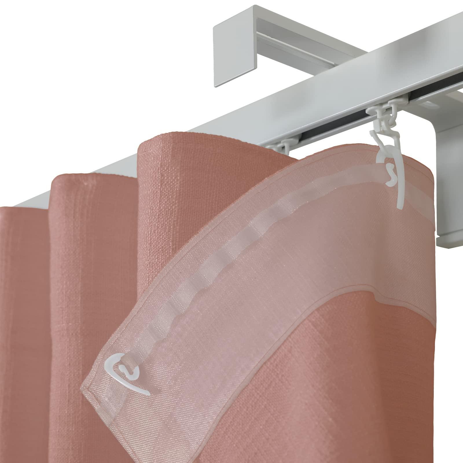 ChadMade ChadMade Ripple Fold Drapery Cotton Polyester Sun Blocking Curtain 84 Inch Length Sleek Heavyweight Unlined Drape for Living Room Bedroom, Coral 72Wx84L, Cary Collection (1 Panel)