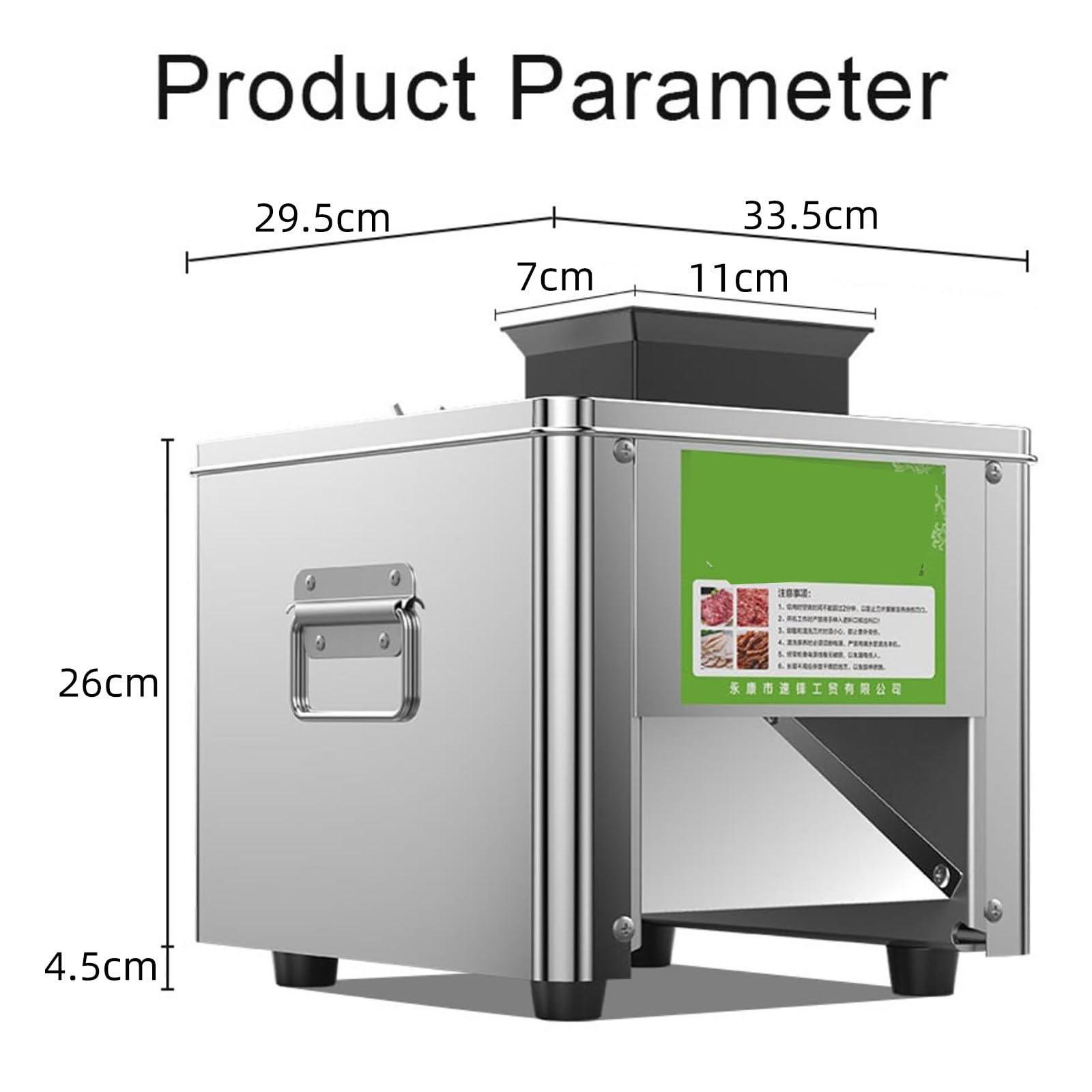 aromaoveite Meat Cutter Cutting Machine | 2.5mm -21mm Cube Shredded Meat 330LB/H 850W Home&Commercial Electric Stainless Steel Chicken Fish Beef Meat Vegetable Slicer,10mm