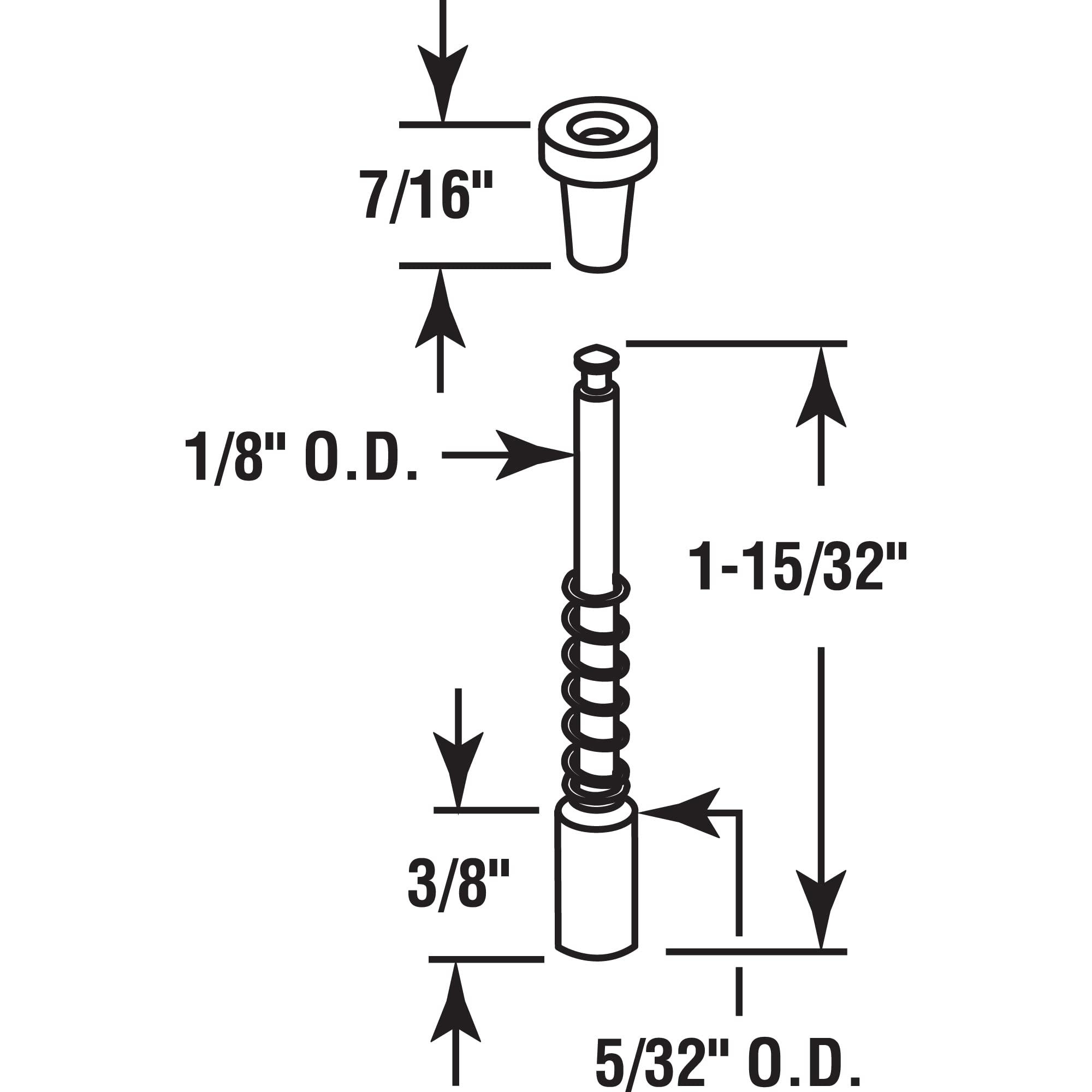 PRIME-LINE Prime-Line L 5843 5/32 In. x 1-1/2 In. Aluminum Window Screen Plunger Latch (4 Pack)
